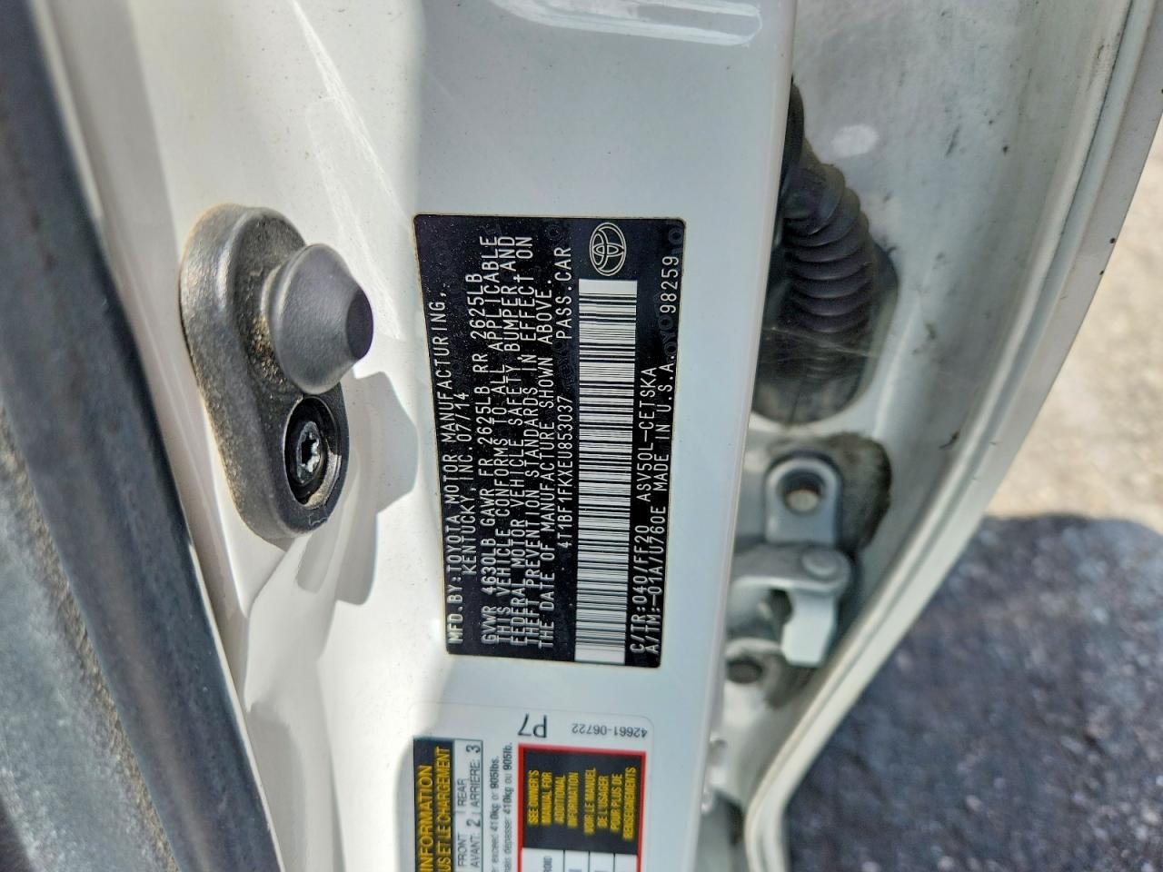 2014 Toyota Camry Se White vin: 4T1BF1FKXEU853037