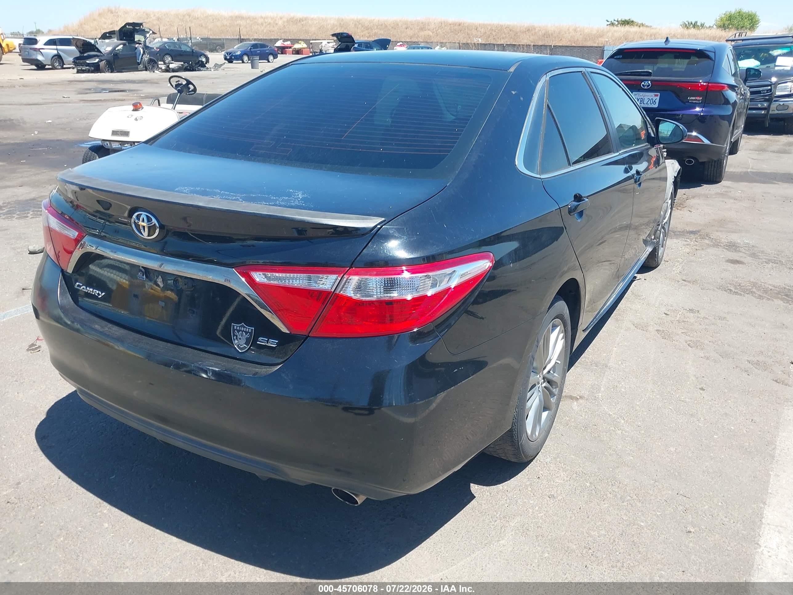 2015 Toyota Camry Se Black vin: 4T1BF1FKXFU010036