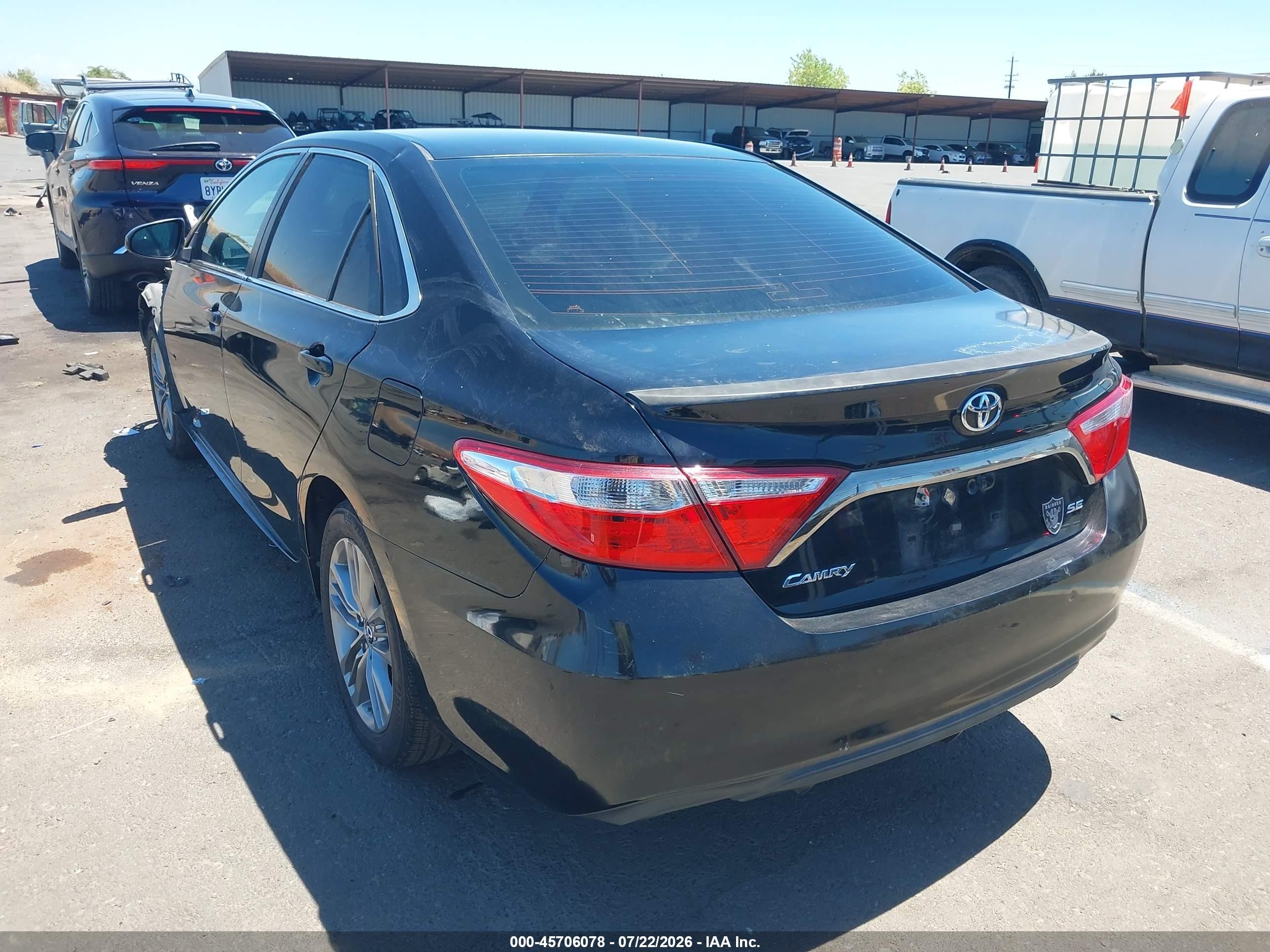 2015 Toyota Camry Se Black vin: 4T1BF1FKXFU010036