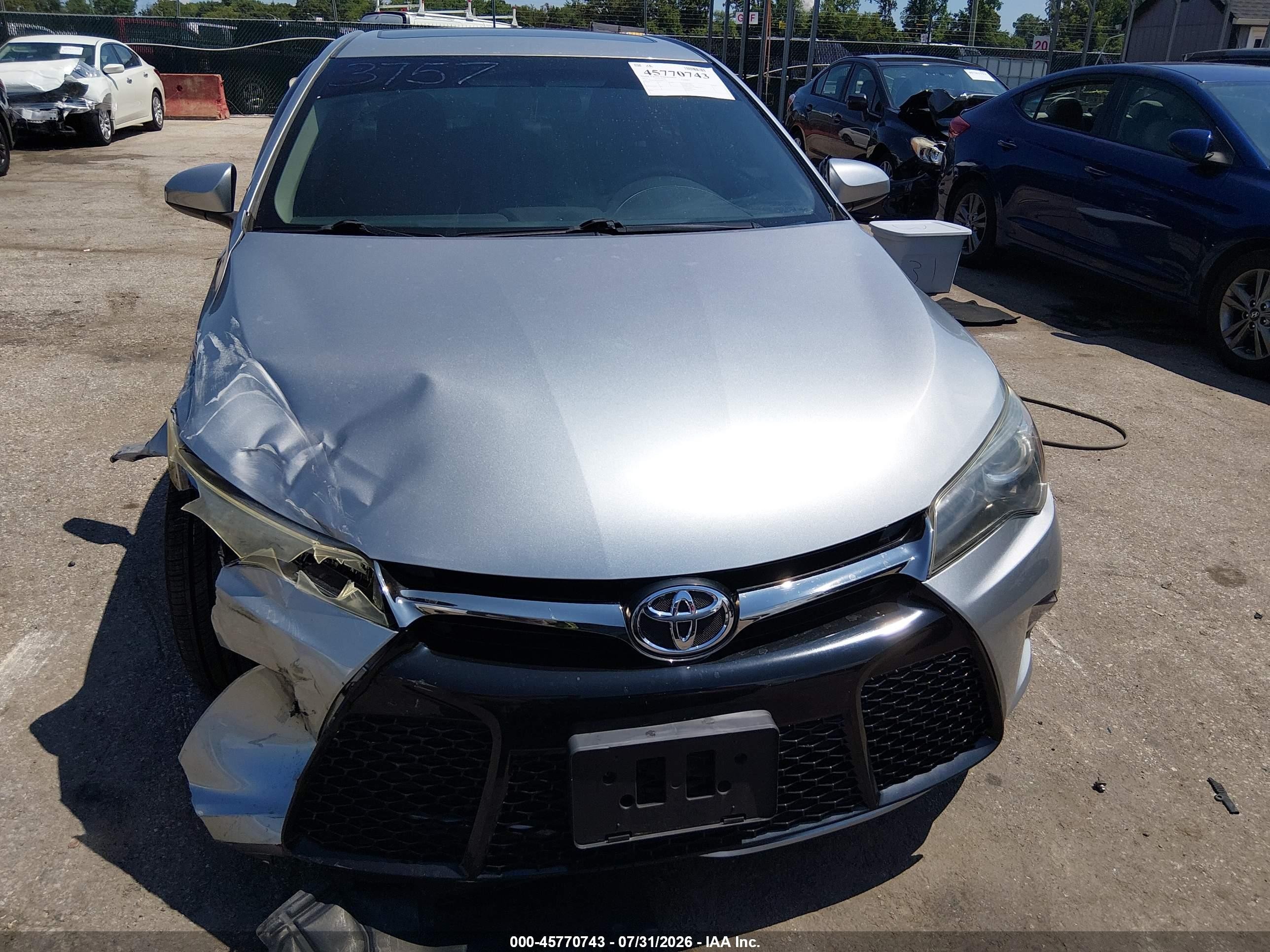2015 Toyota Camry Se Gray vin: 4T1BF1FKXFU093757