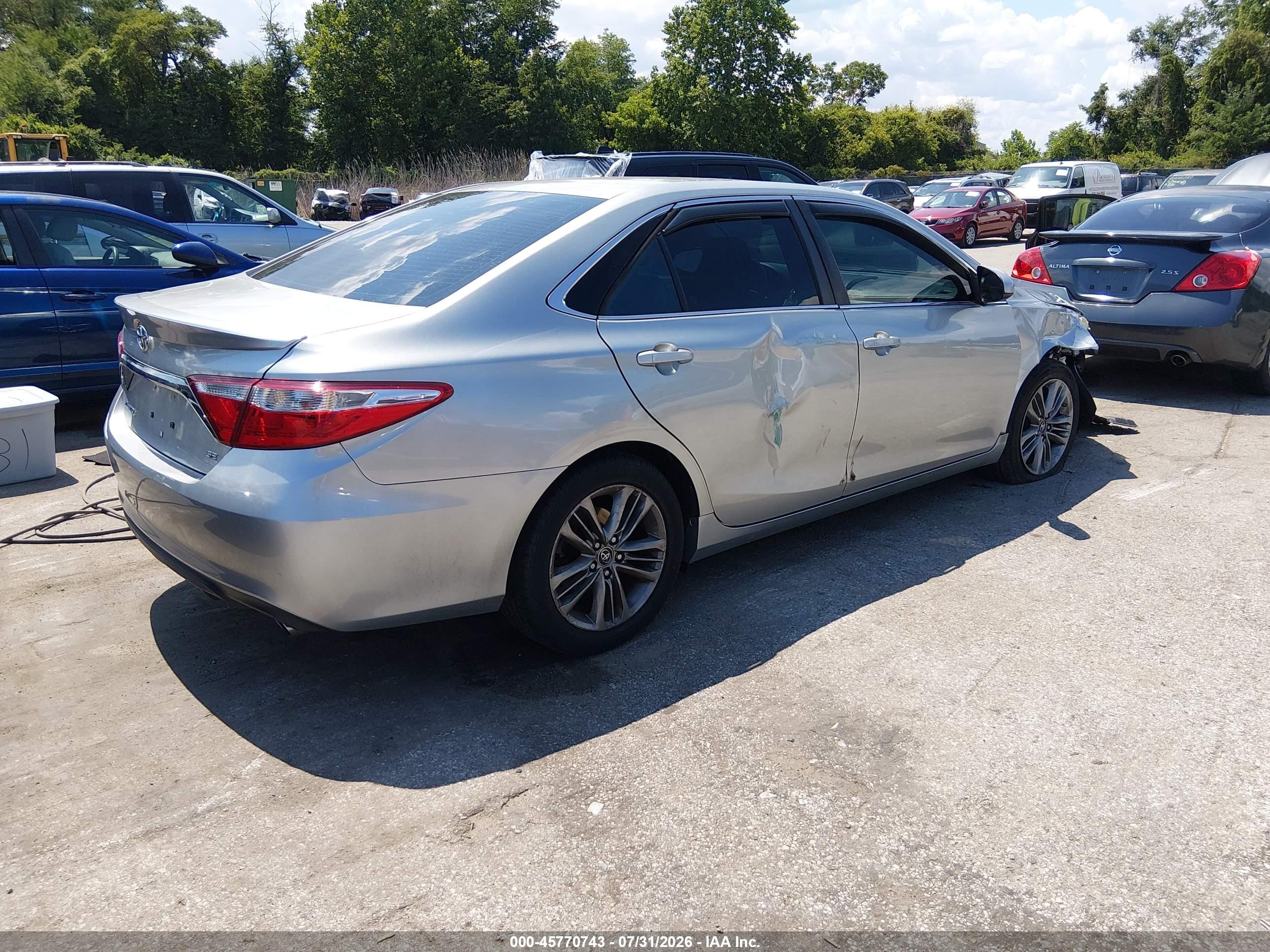 2015 Toyota Camry Se Gray vin: 4T1BF1FKXFU093757