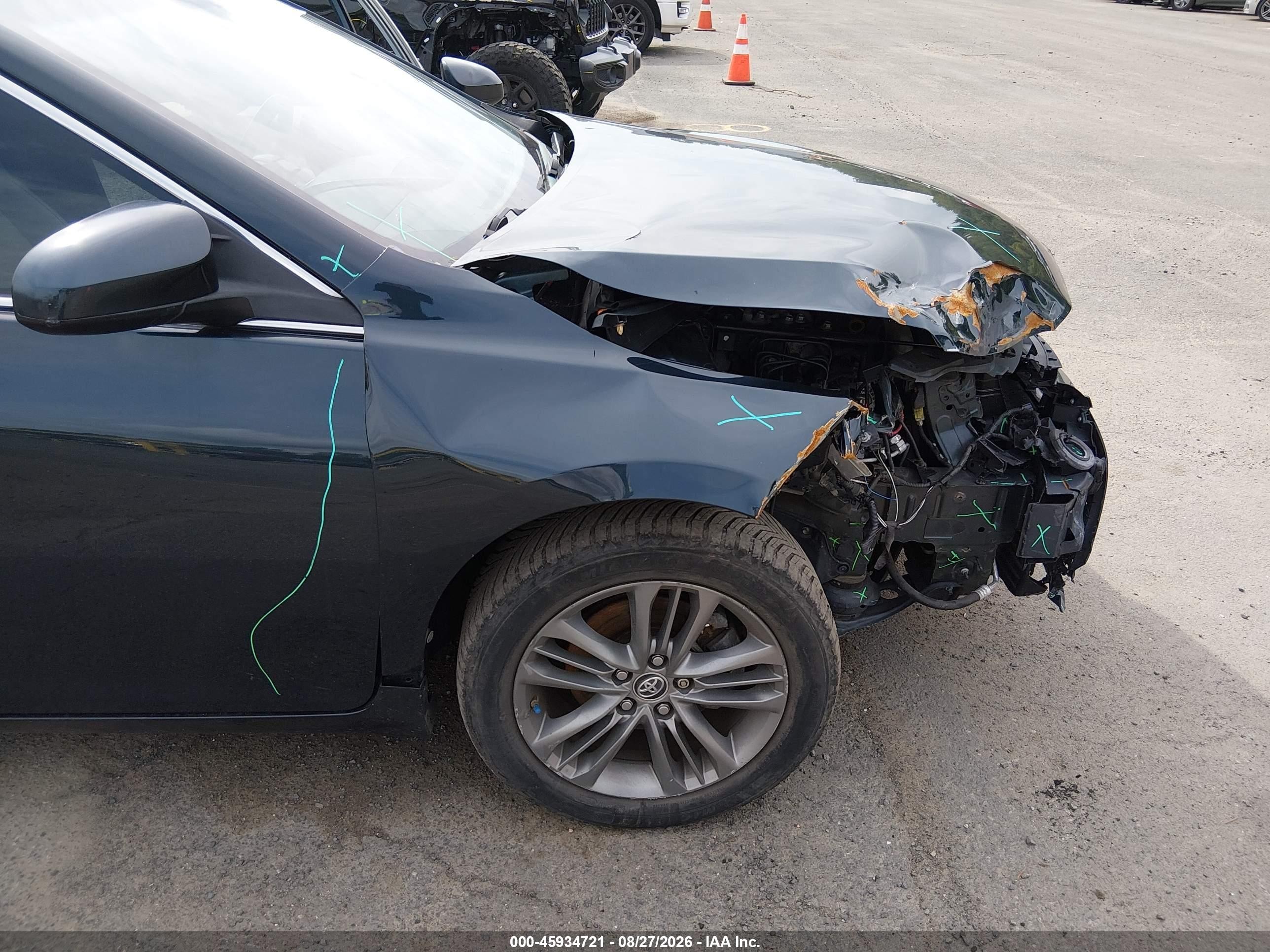 2015 Toyota Camry Se Green vin: 4T1BF1FKXFU114655