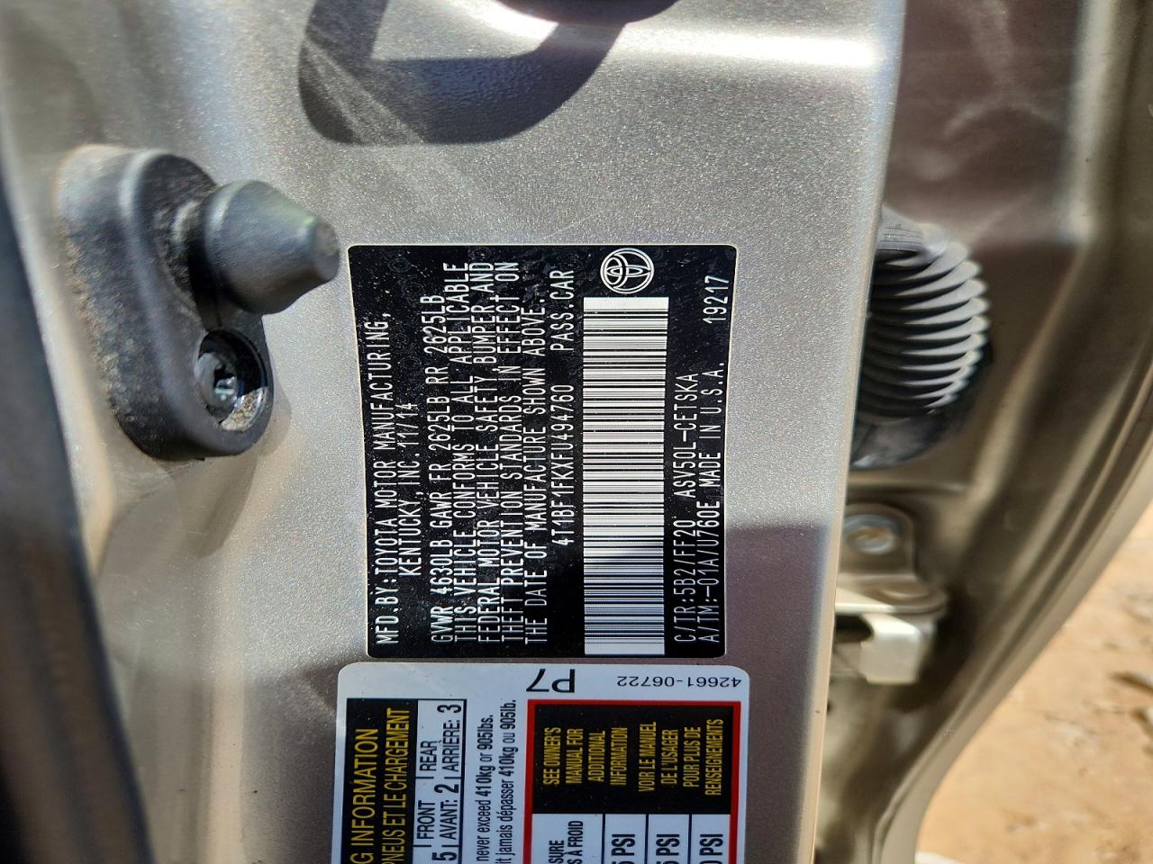 2015 Toyota Camry Se Silver vin: 4T1BF1FKXFU494760