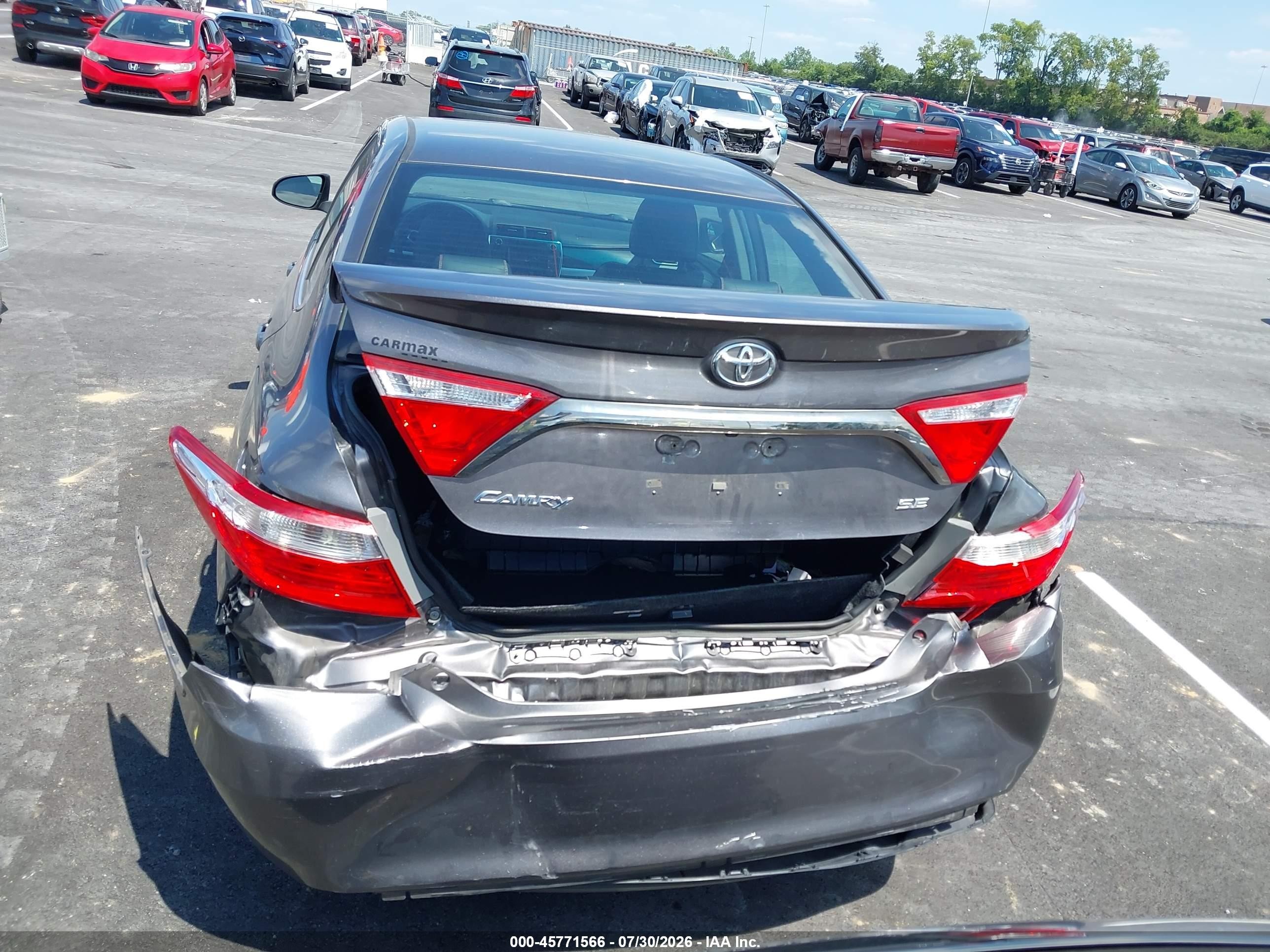 2015 Toyota Camry Se Gray vin: 4T1BF1FKXFU884936