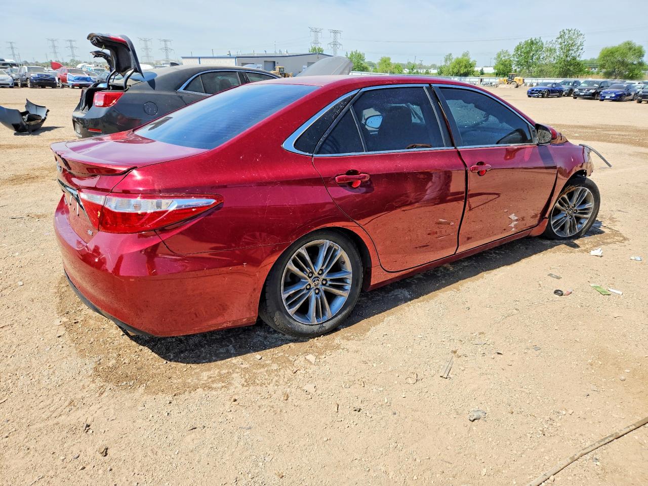 2015 Toyota Camry Se Red vin: 4T1BF1FKXFU894351