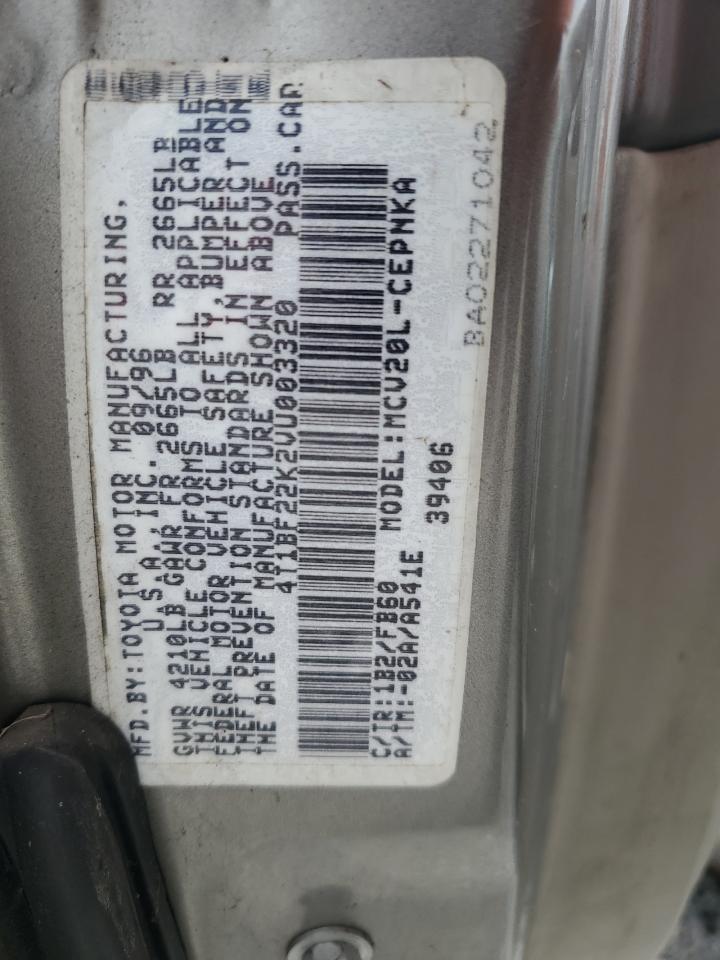1997 Toyota Camry Ce Серебряный vin: 4T1BF22K2VU003320