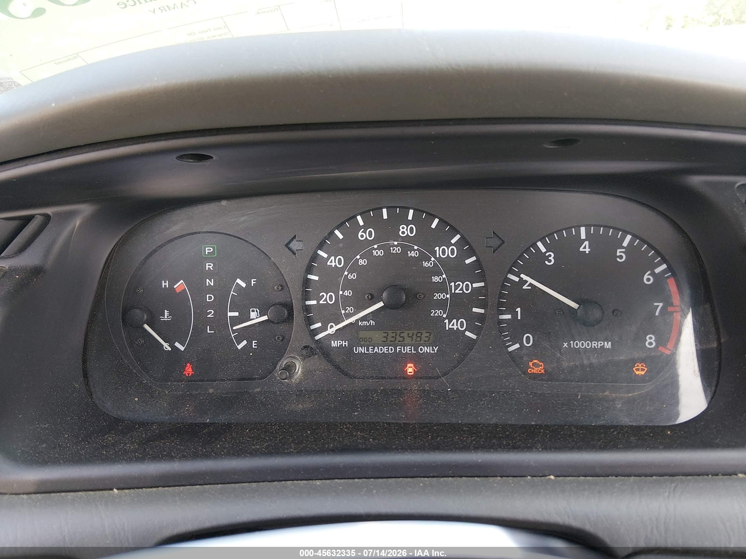 1997 Toyota Camry Le V6 Beige vin: 4T1BF22K8VU011051