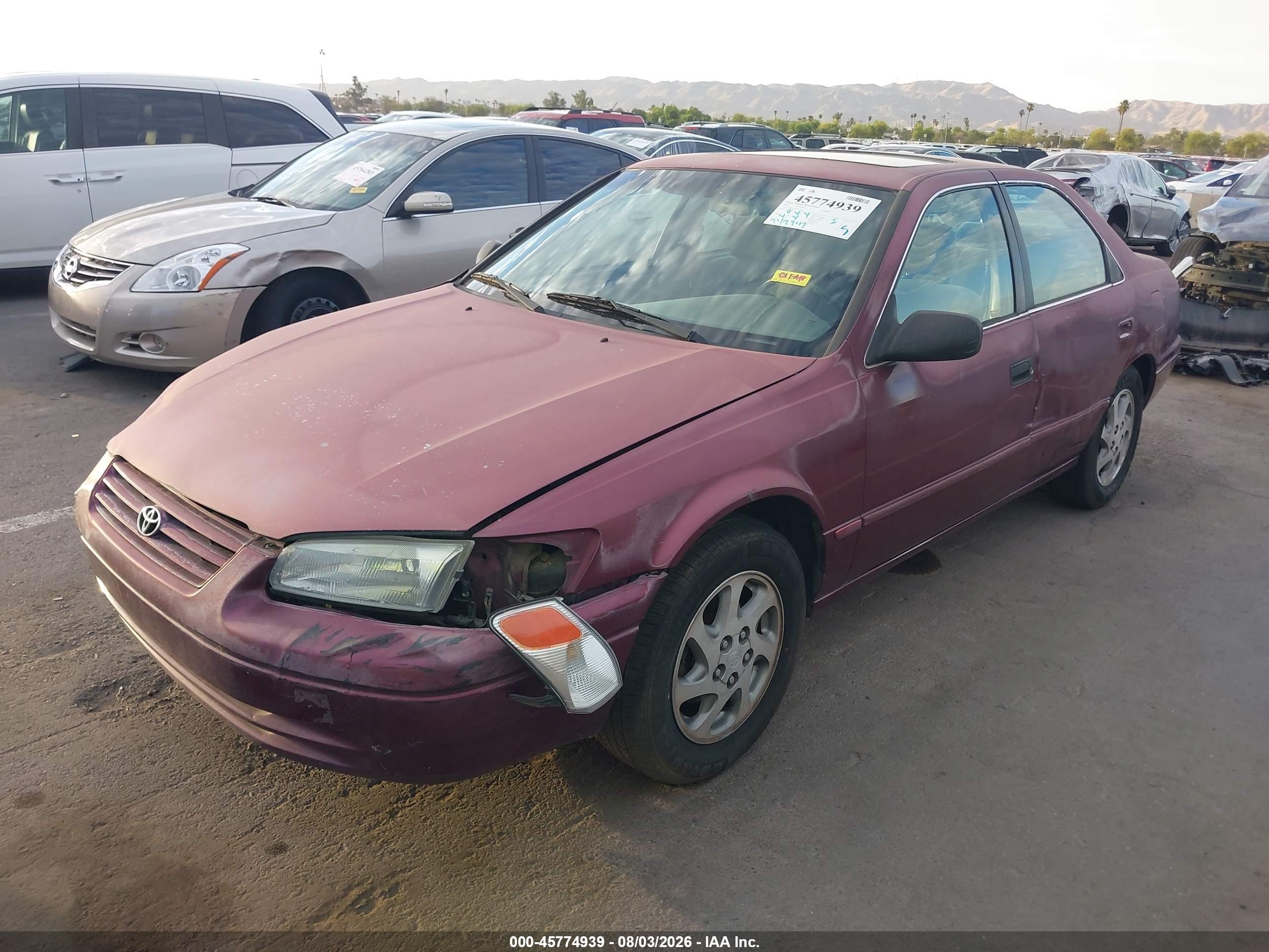 1997 Toyota Camry Le V6 Red vin: 4T1BF22K8VU019943