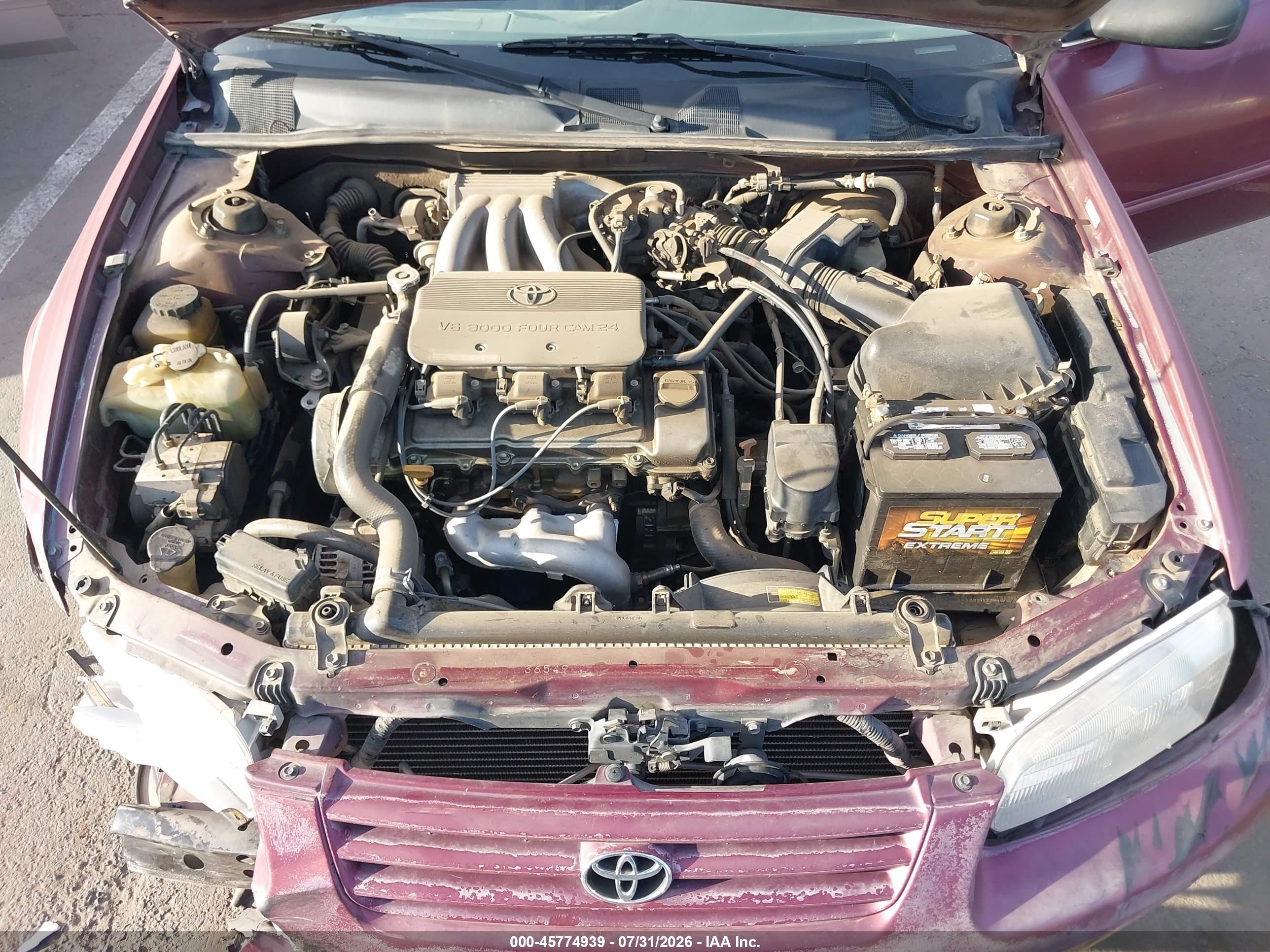 1997 Toyota Camry Le V6 Red vin: 4T1BF22K8VU019943