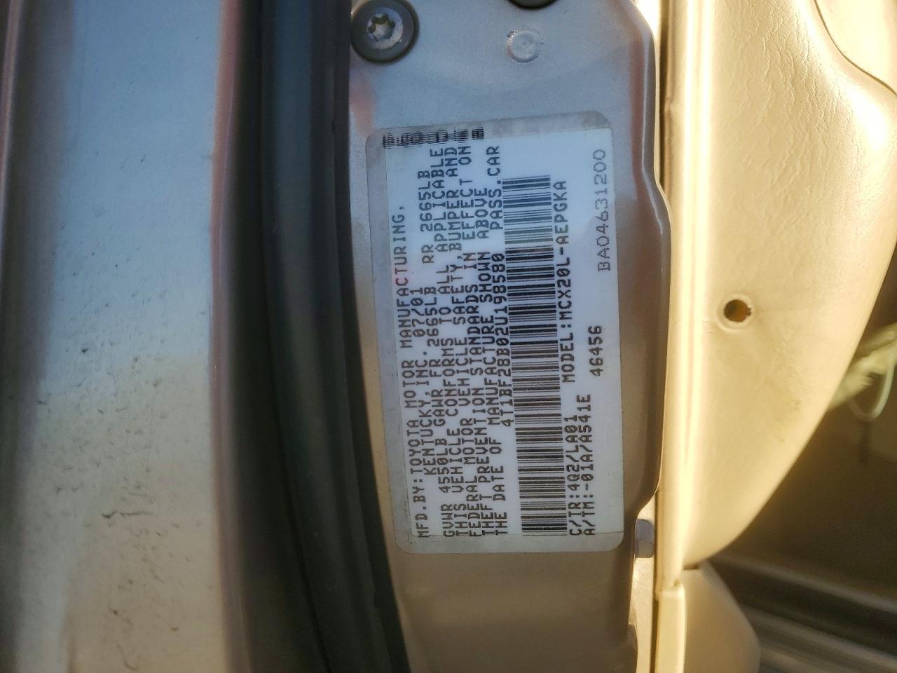 2002 Toyota Avalon Xls Tan vin: 4T1BF28B02U198580
