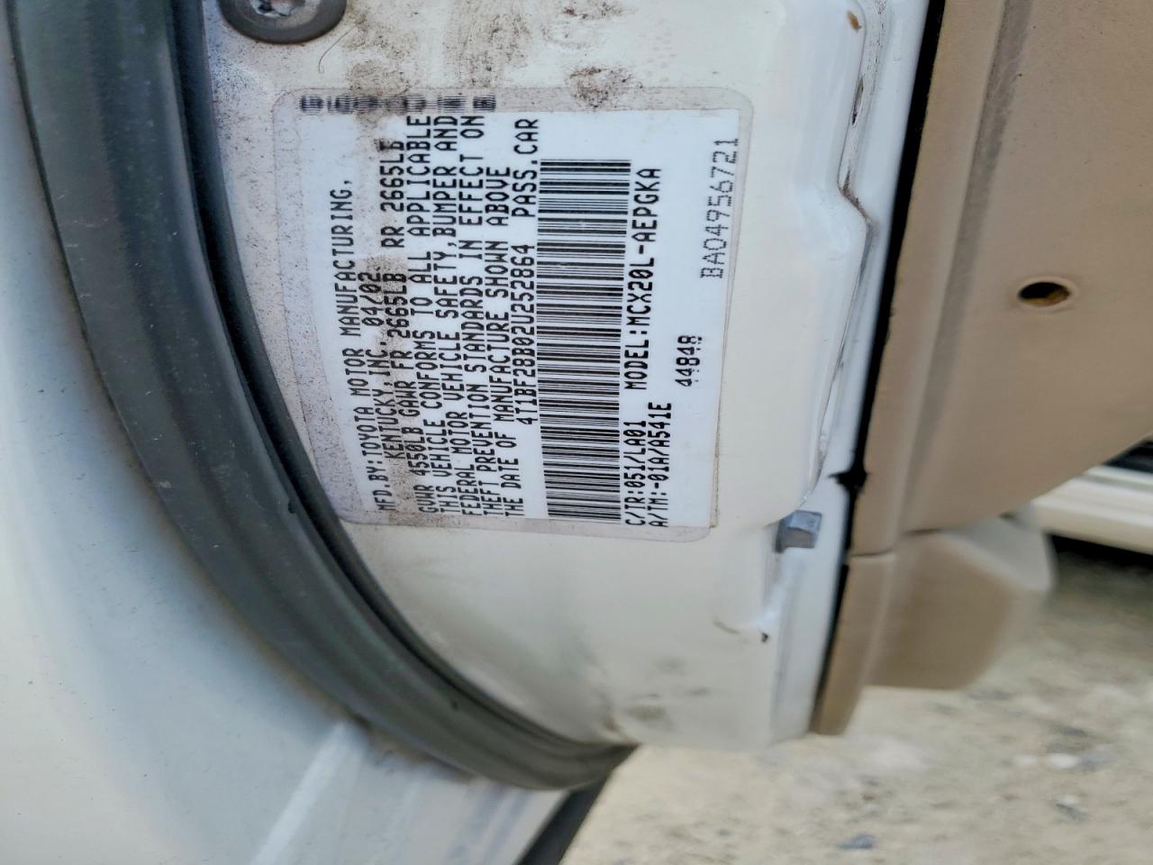 2002 Toyota Avalon Xls White vin: 4T1BF28B02U252864