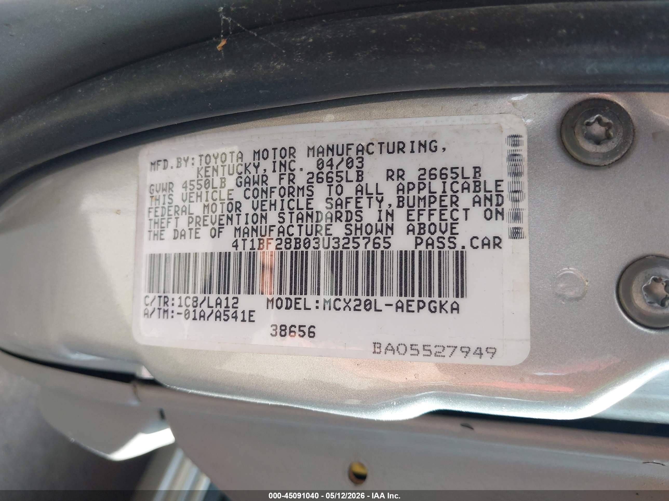 2003 Toyota Avalon Xls Silver vin: 4T1BF28B03U325765