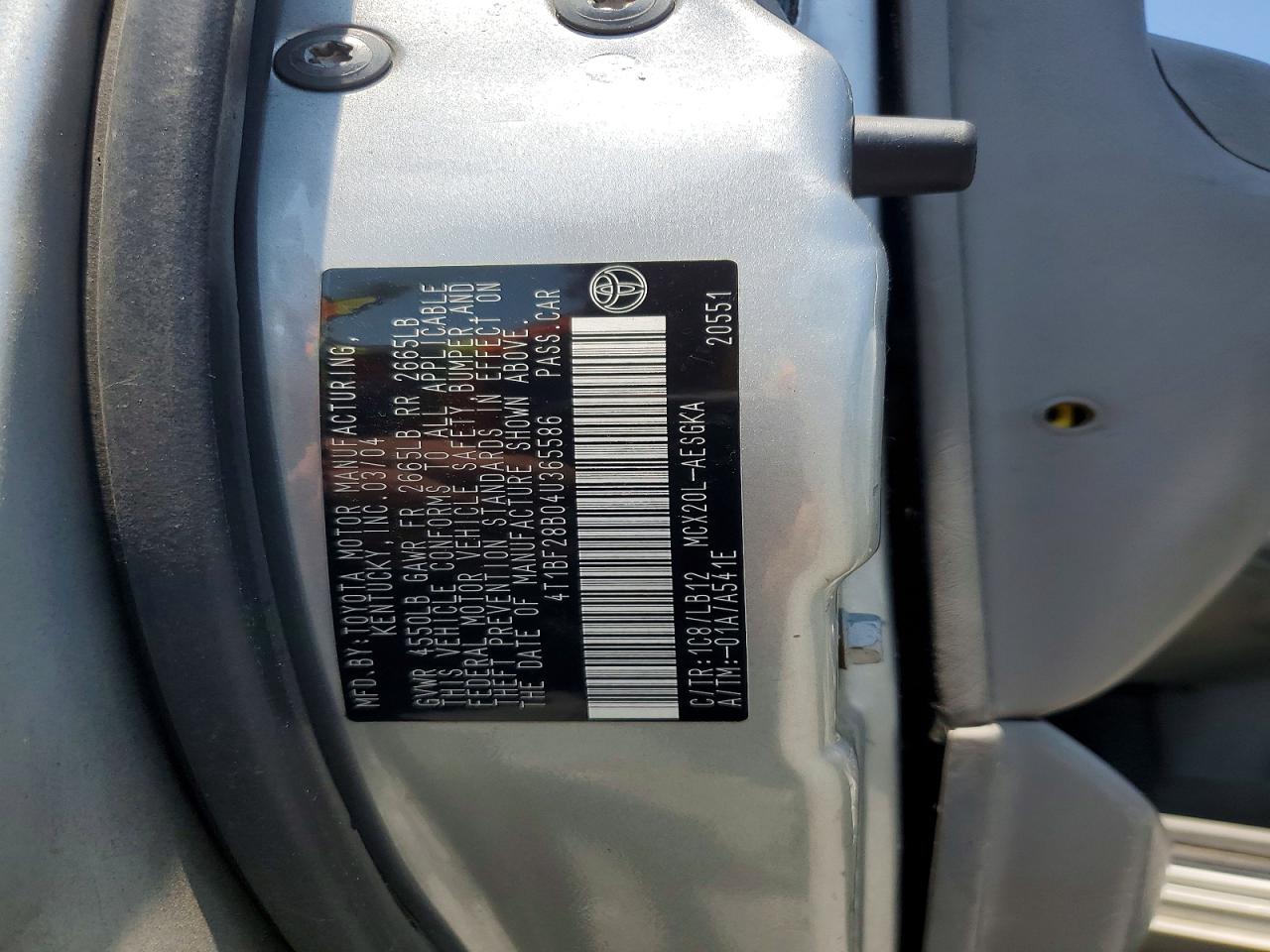 2004 Toyota Avalon Xls Silver vin: 4T1BF28B04U365586