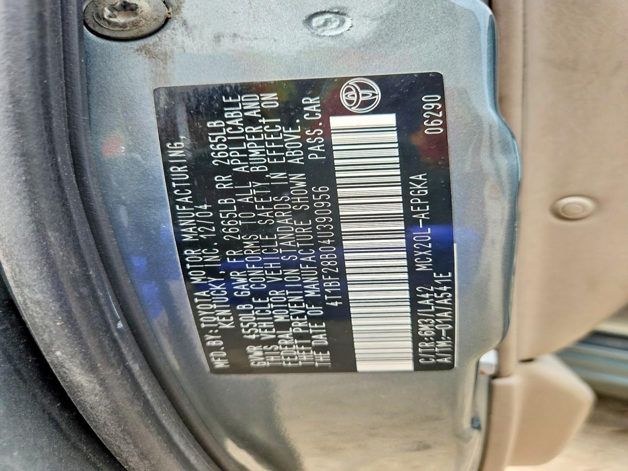 2004 Toyota Avalon Xls Gray vin: 4T1BF28B04U390956