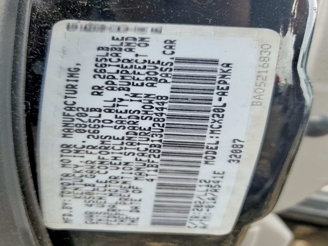 2003 Toyota Avalon Xl Black vin: 4T1BF28B13U284448