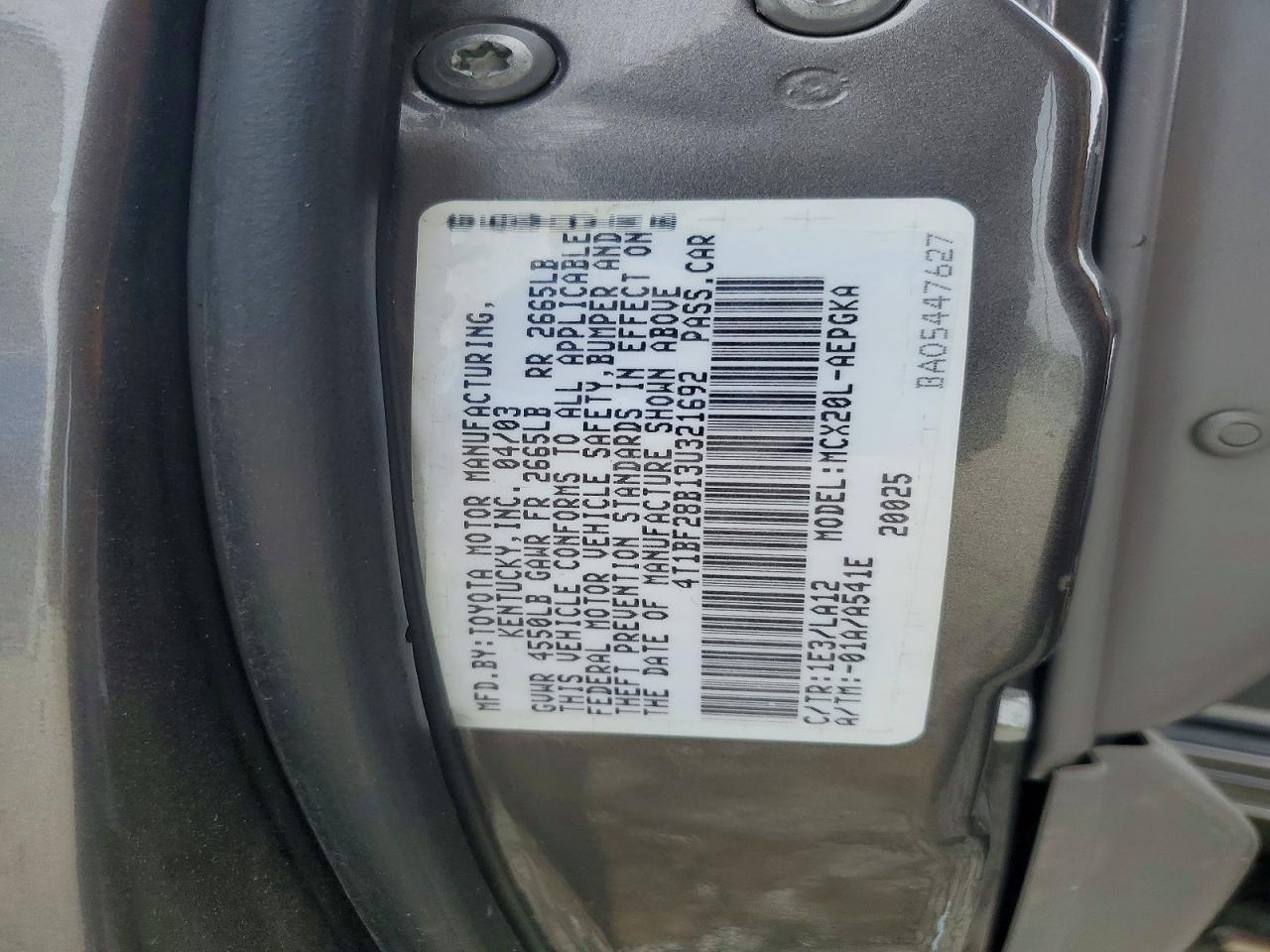 2003 Toyota Avalon Xls Gray vin: 4T1BF28B13U321692