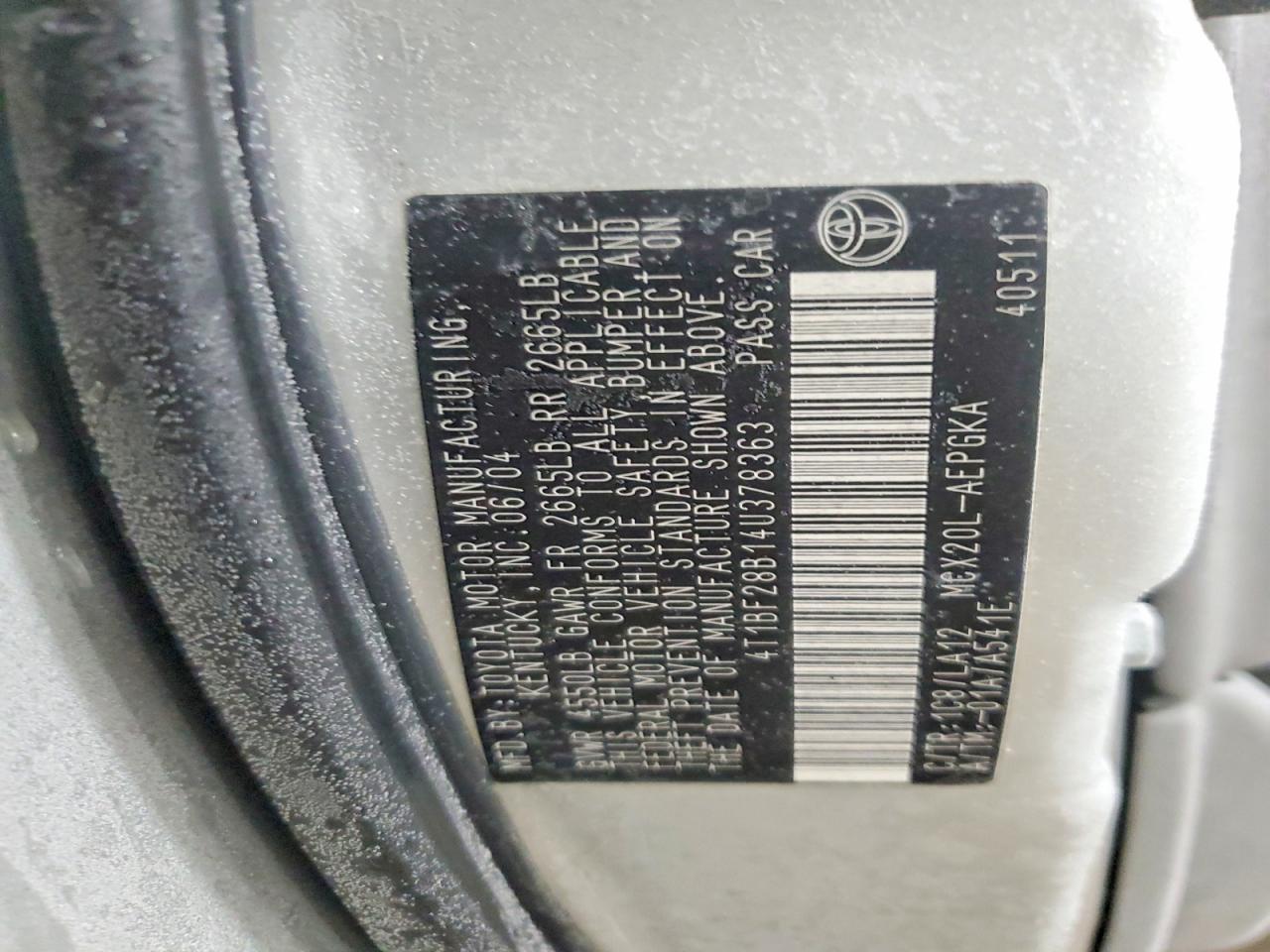 2004 Toyota Avalon Xl Серебряный vin: 4T1BF28B14U378363