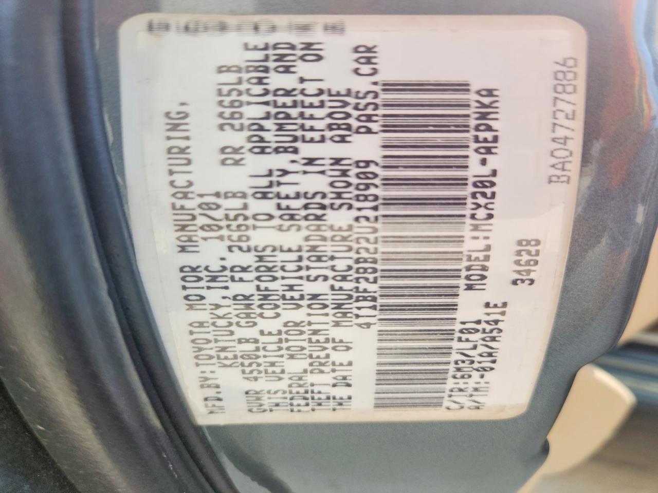 2002 Toyota Avalon Xl Зеленый vin: 4T1BF28B22U218909