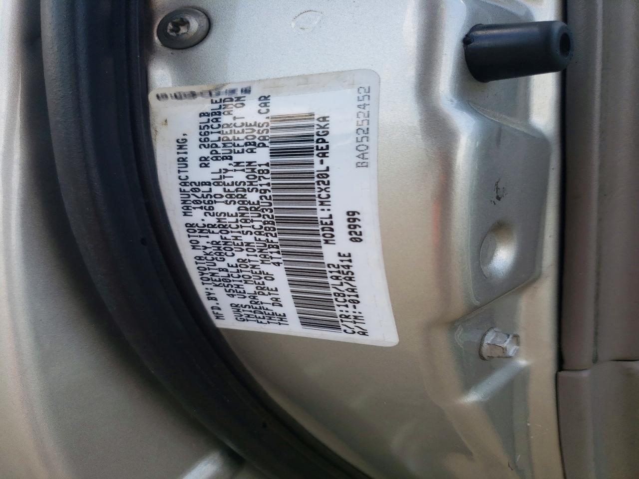 2003 Toyota Avalon Xls Silver vin: 4T1BF28B23U291781