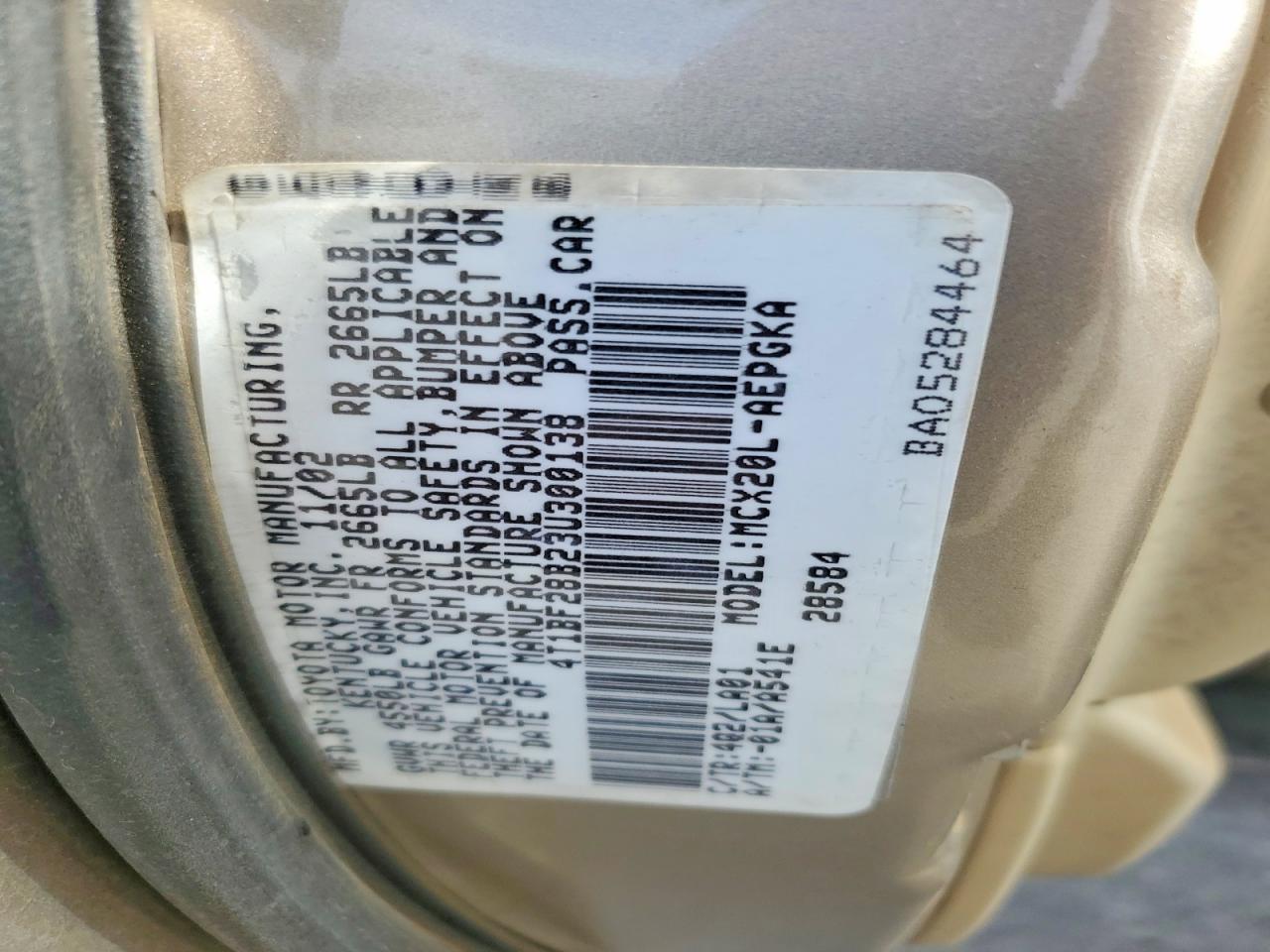 2003 Toyota Avalon Xls Gold vin: 4T1BF28B23U300138