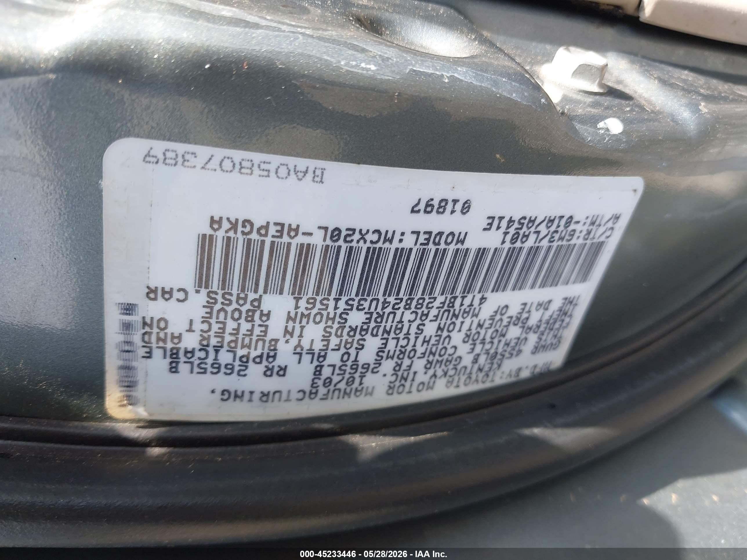 2004 Toyota Avalon Xls Green vin: 4T1BF28B24U351561