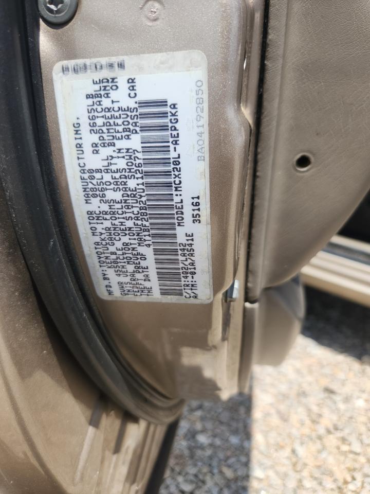 2000 Toyota Avalon Xls Tan vin: 4T1BF28B2YU112677