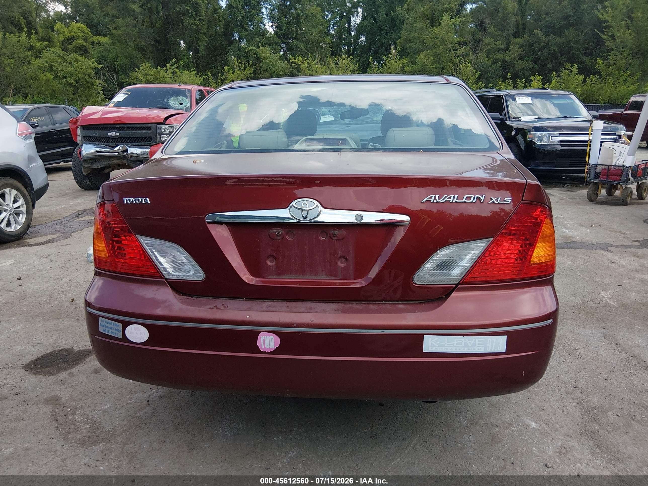 2001 Toyota Avalon Xls Maroon vin: 4T1BF28B31U178676