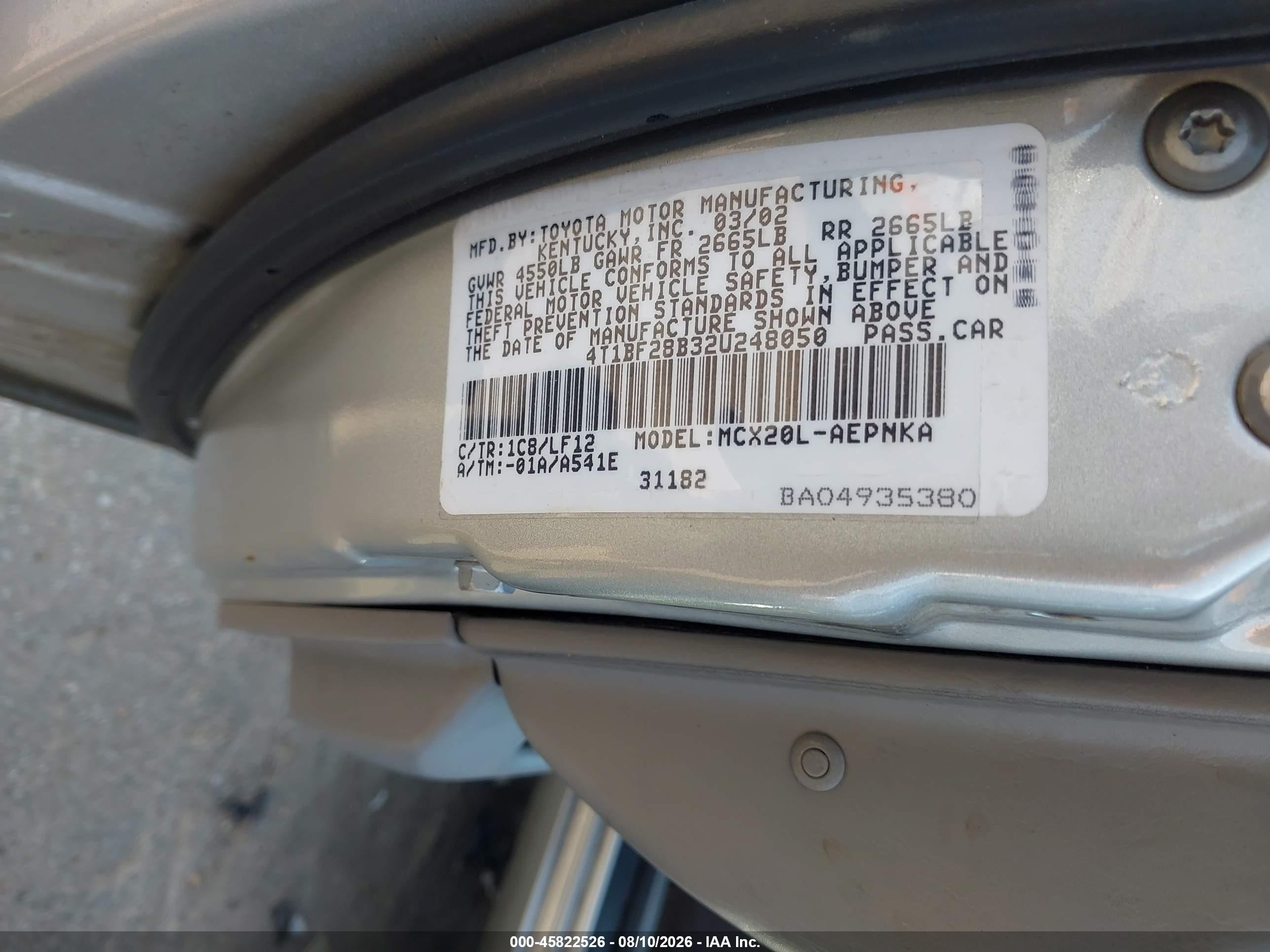 2002 Toyota Avalon Xl Серебряный vin: 4T1BF28B32U248050
