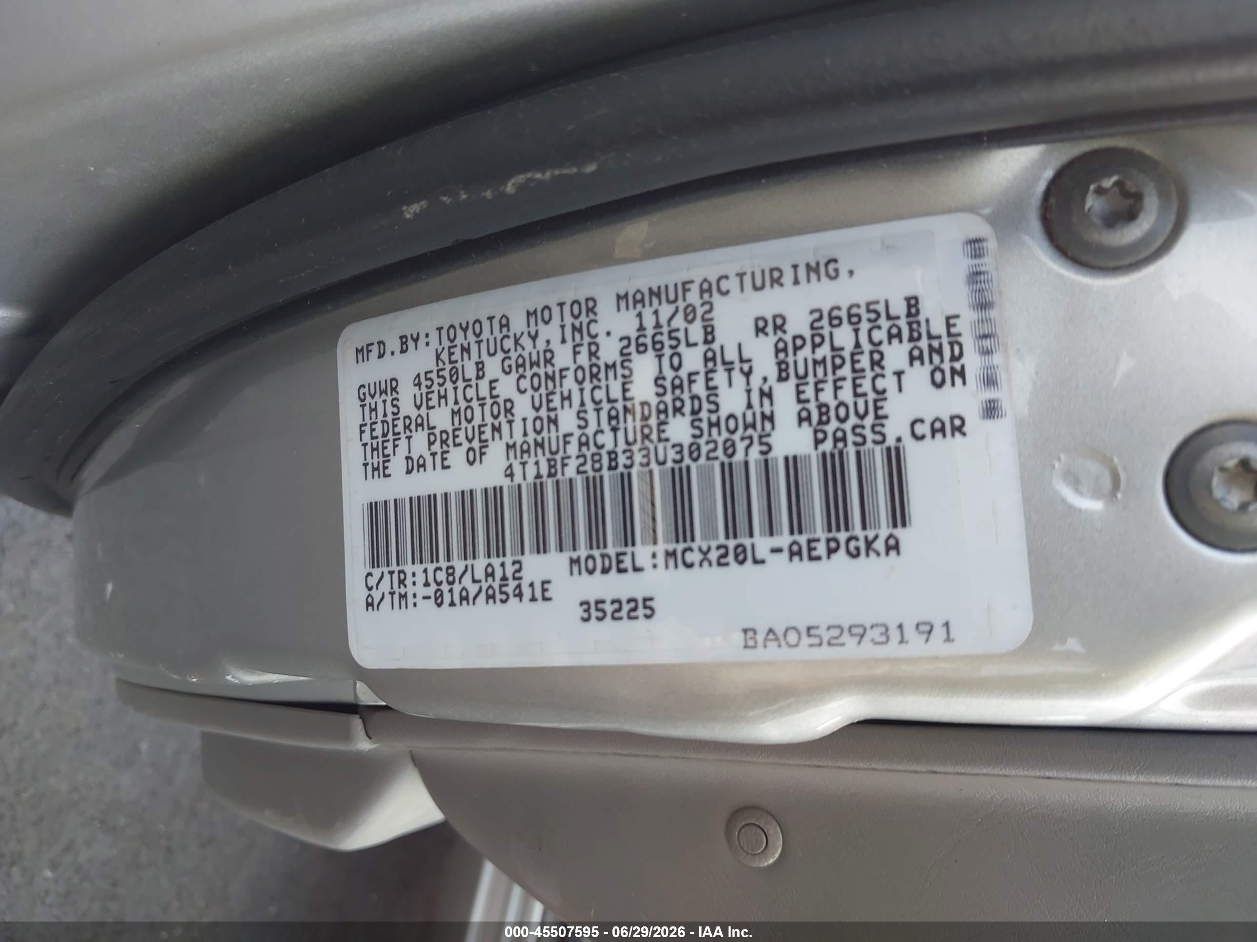 2003 Toyota Avalon Xls Silver vin: 4T1BF28B33U302075