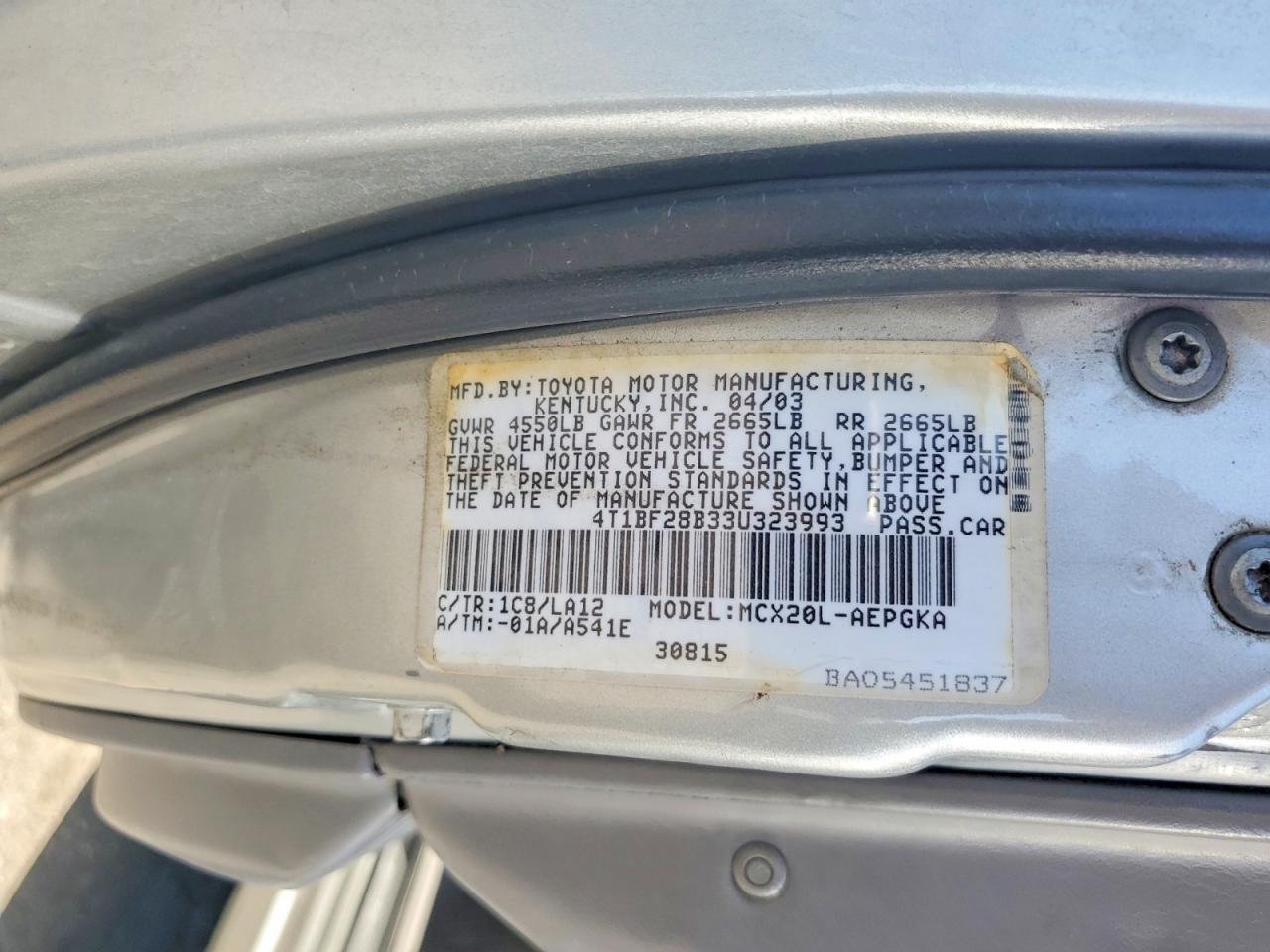 2003 Toyota Avalon Xls Gray vin: 4T1BF28B33U323993