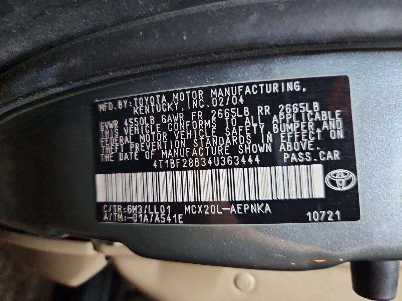 2004 Toyota Avalon Xl Gray vin: 4T1BF28B34U363444