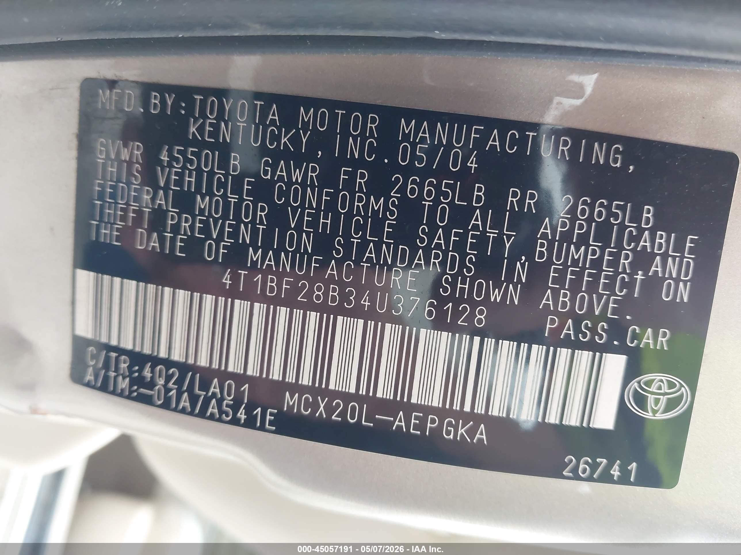 2004 Toyota Avalon Xls Золотой vin: 4T1BF28B34U376128