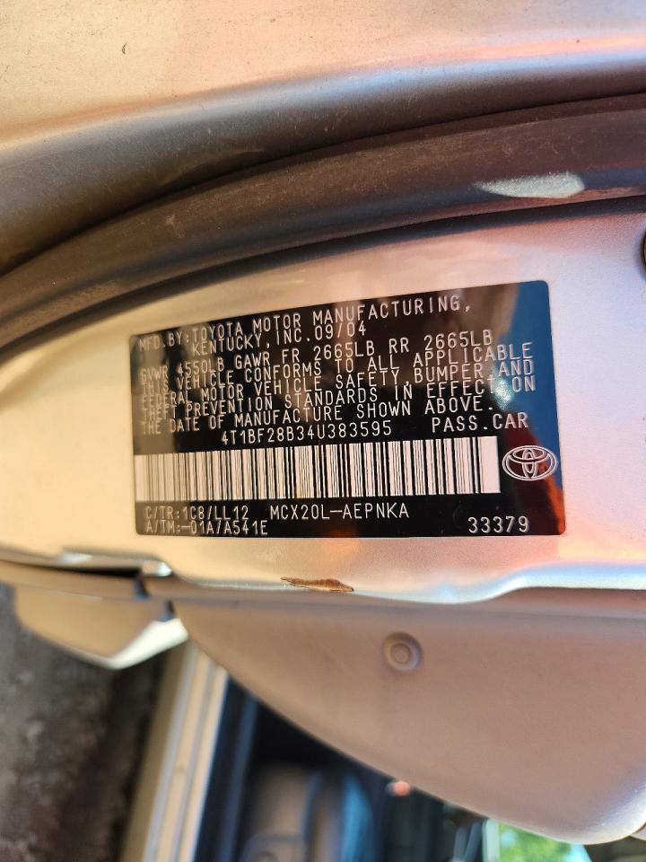 2004 Toyota Avalon Xl Silver vin: 4T1BF28B34U383595