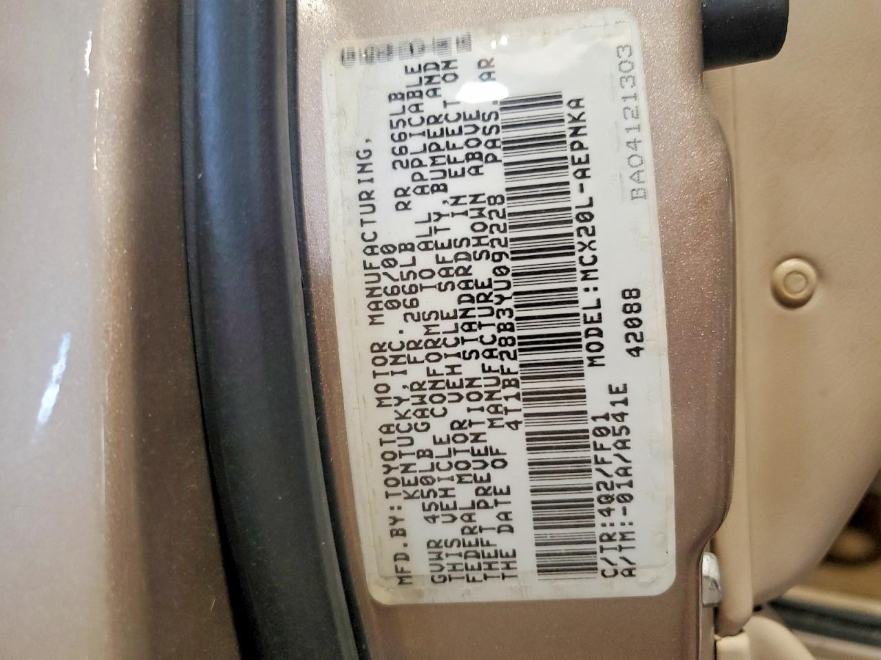 2000 Toyota Avalon Xl Tan vin: 4T1BF28B3YU092228