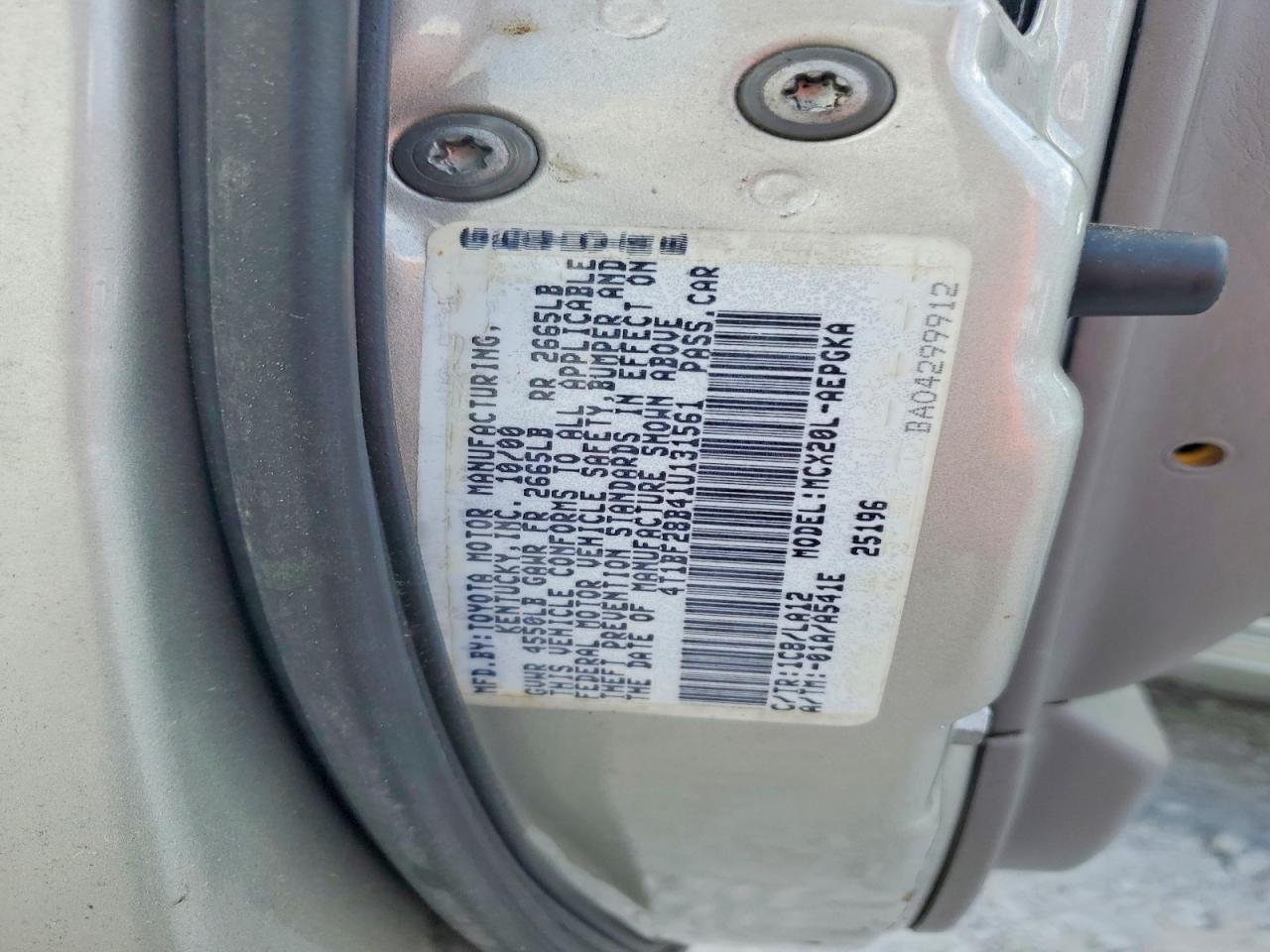 2001 Toyota Avalon Xls Silver vin: 4T1BF28B41U131561