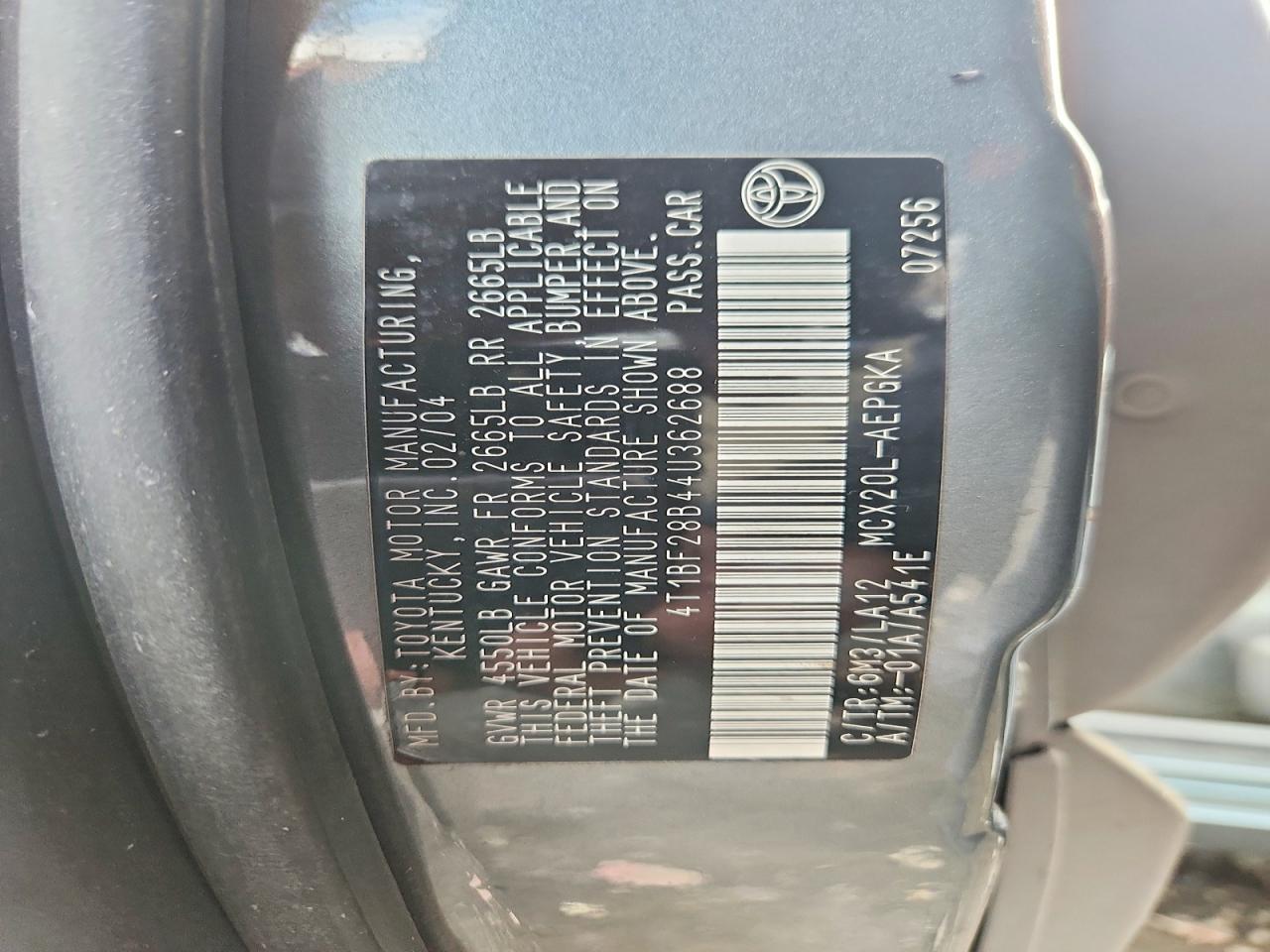 2004 Toyota Avalon Xls Silver vin: 4T1BF28B44U362688