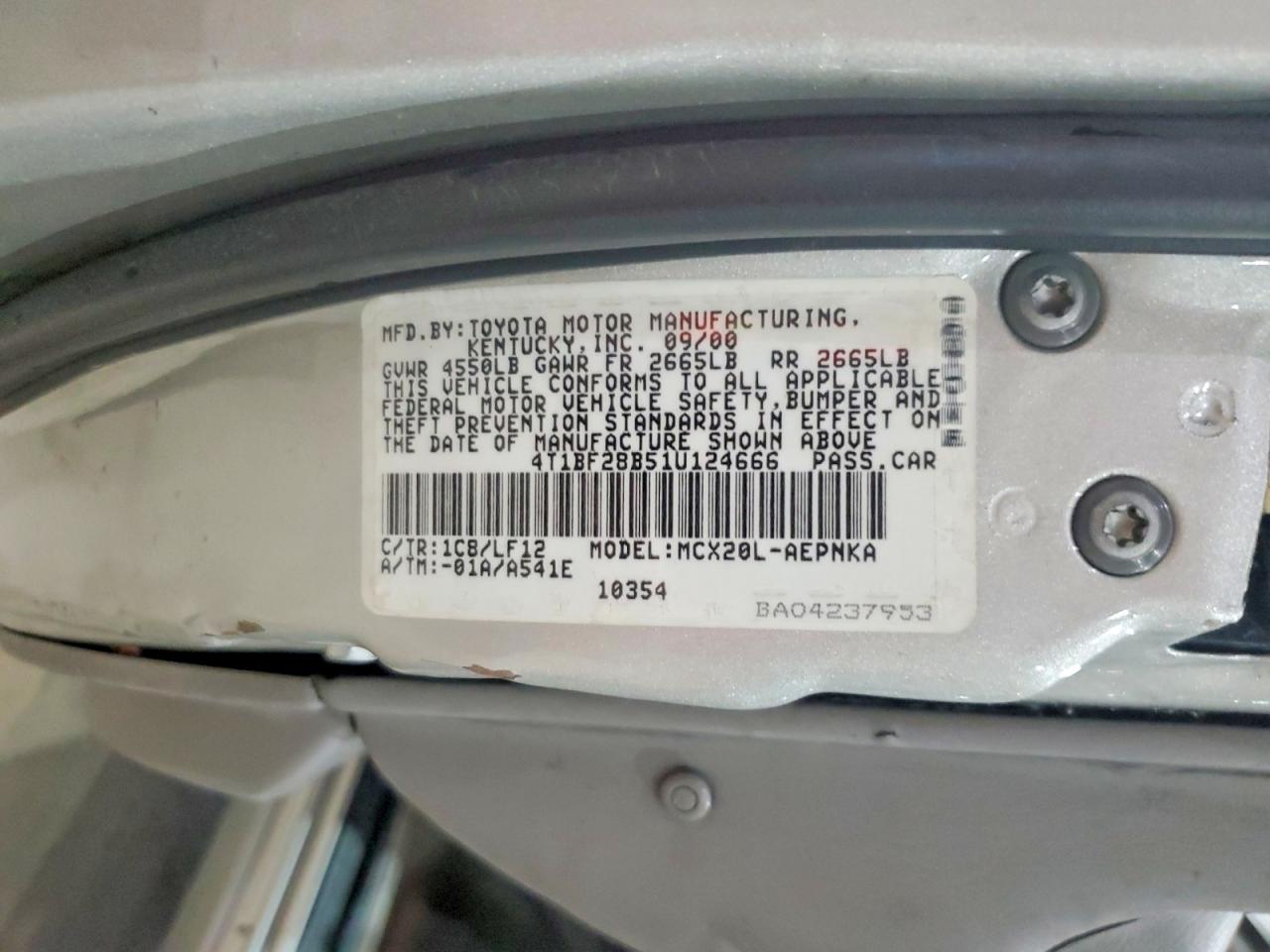 2001 Toyota Avalon Xl Silver vin: 4T1BF28B51U124666