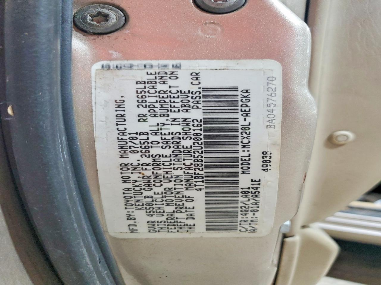 2002 Toyota Avalon Xls Gold vin: 4T1BF28B52U200162