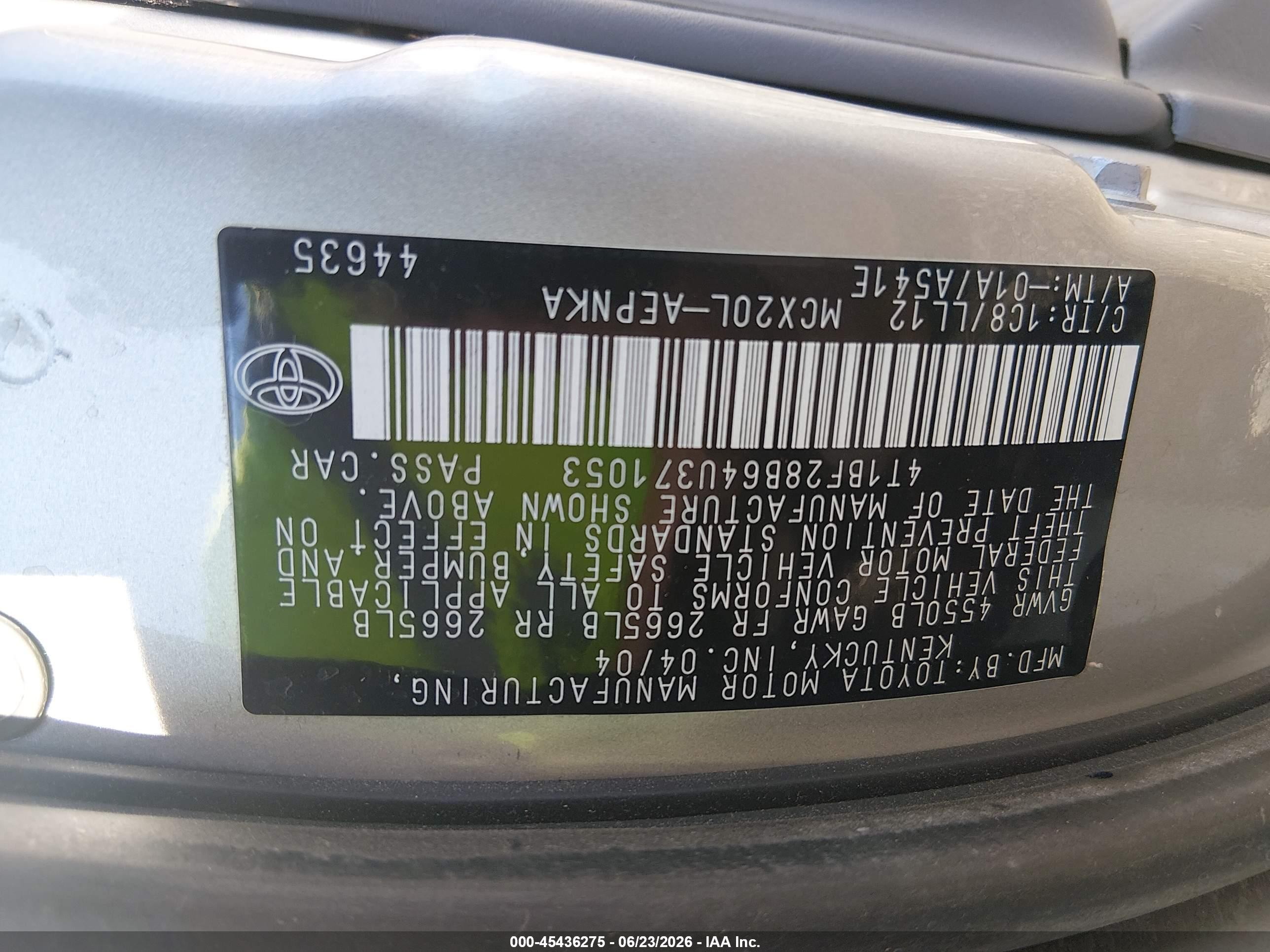 2004 Toyota Avalon Xl Gray vin: 4T1BF28B64U371053
