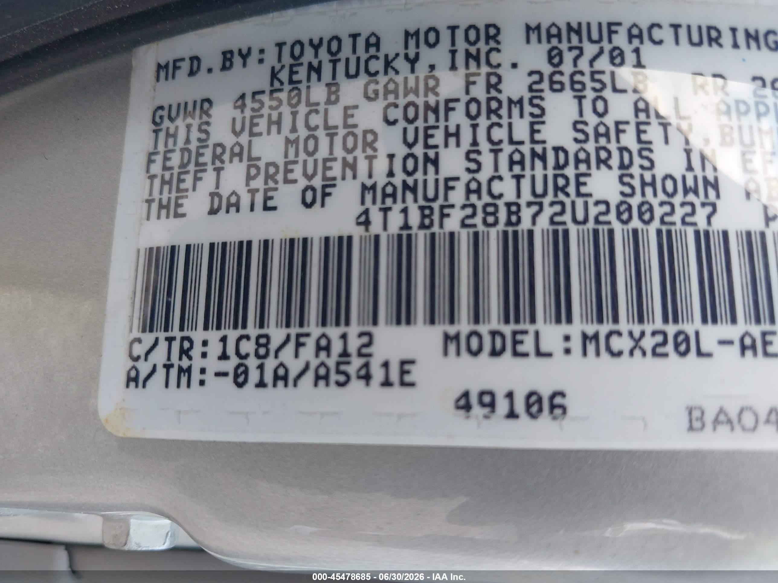 2002 Toyota Avalon Xls Silver vin: 4T1BF28B72U200227