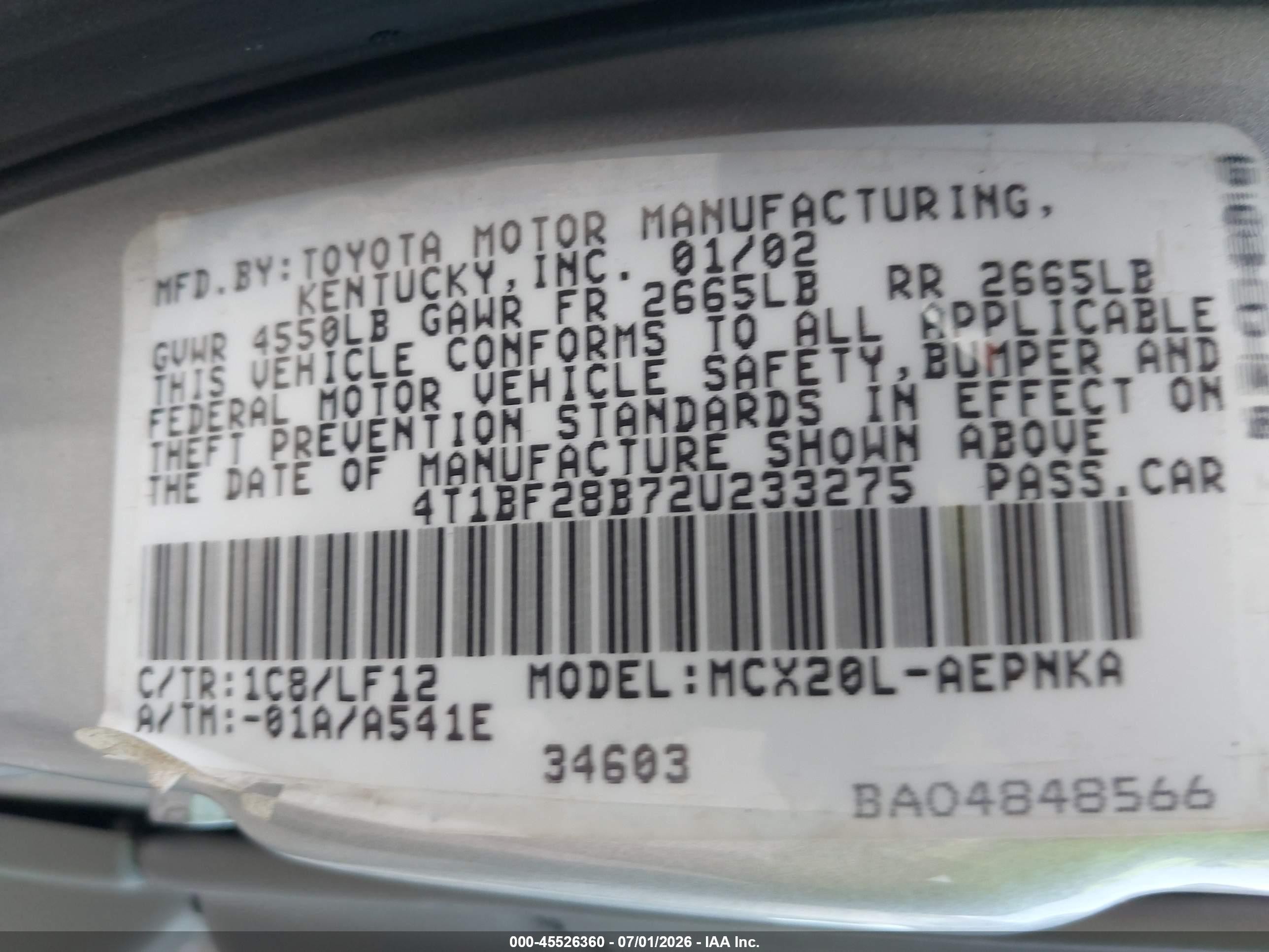 2002 Toyota Avalon Xl Silver vin: 4T1BF28B72U233275