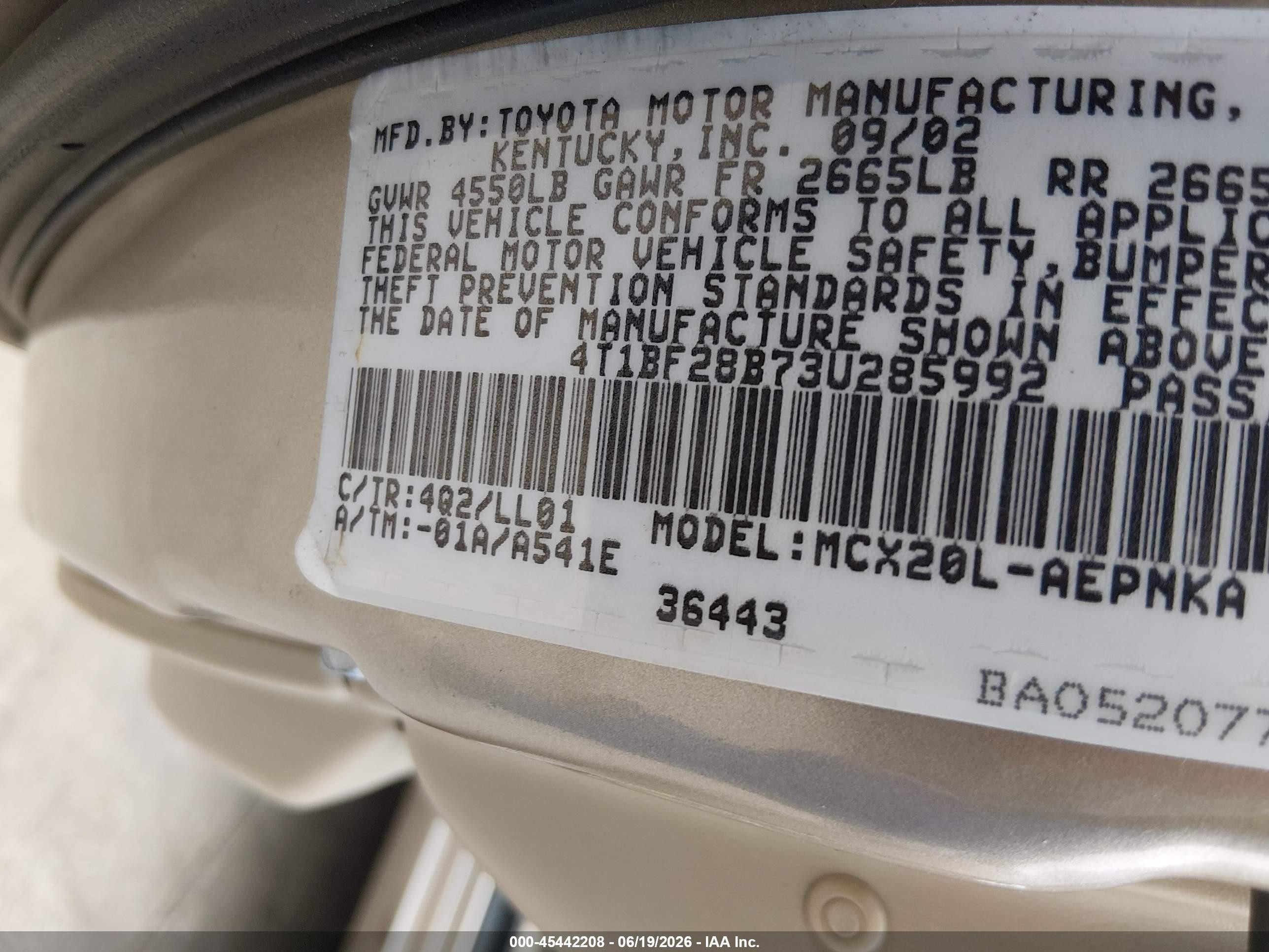 2003 Toyota Avalon Xl Gold vin: 4T1BF28B73U285992
