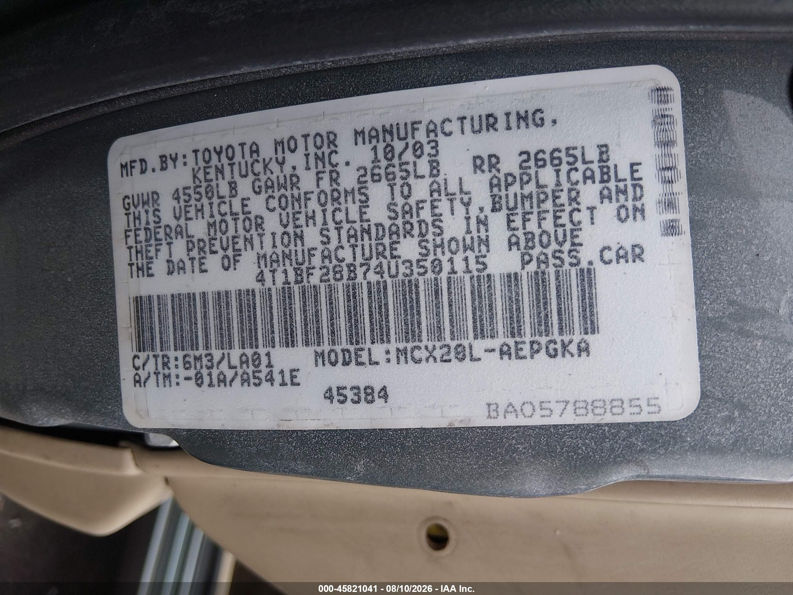 2004 Toyota Avalon Xls Gray vin: 4T1BF28B74U350115