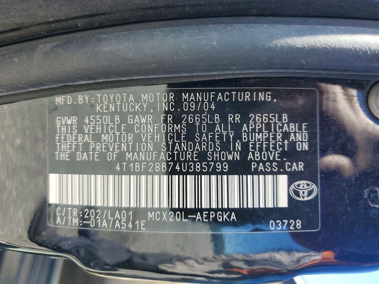 2004 Toyota Avalon Xls Black vin: 4T1BF28B74U385799