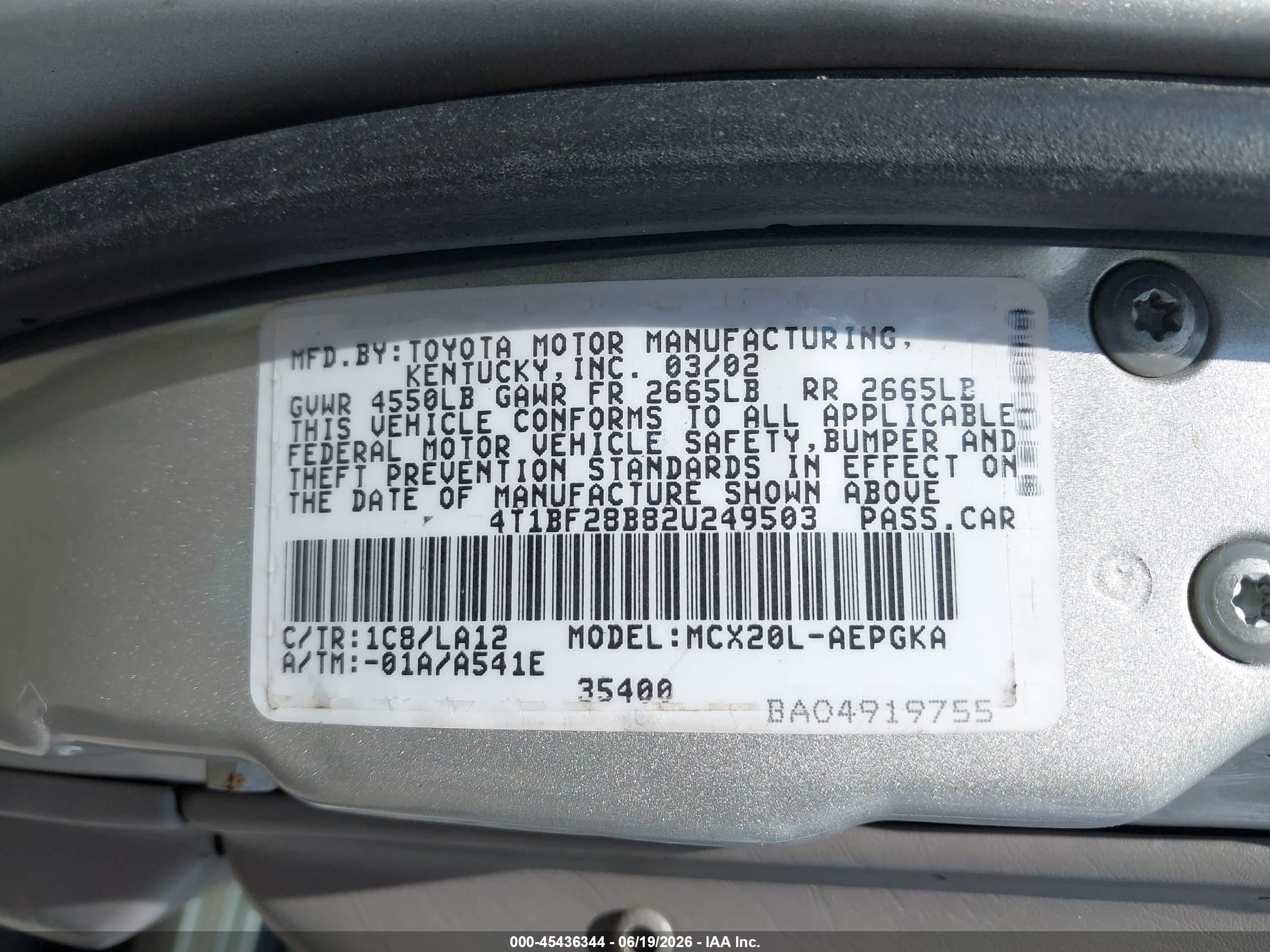 2002 Toyota Avalon Xls Silver vin: 4T1BF28B82U249503
