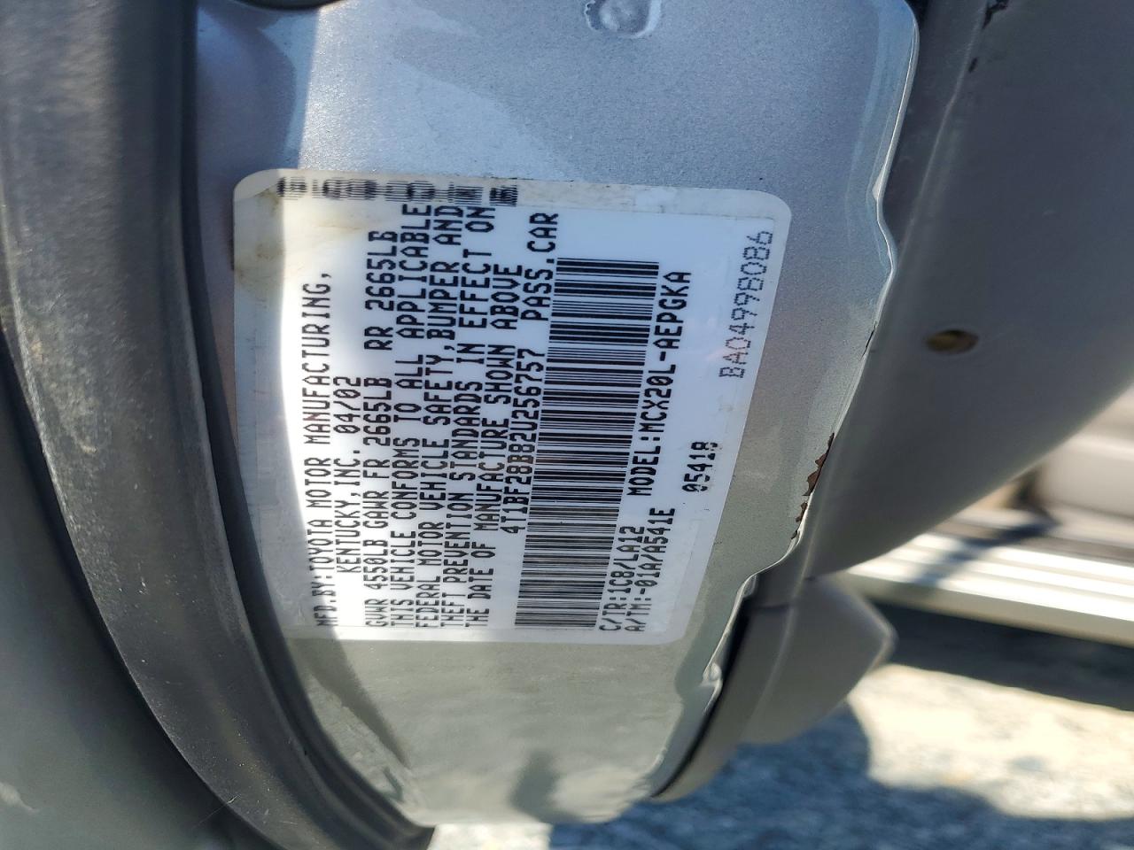 2002 Toyota Avalon Gray vin: 4T1BF28B82U256757