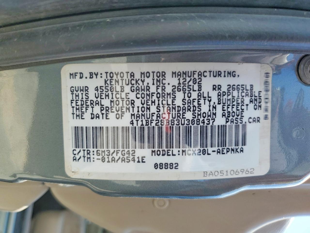 2003 Toyota Avalon Xl Серый vin: 4T1BF28B83U308437