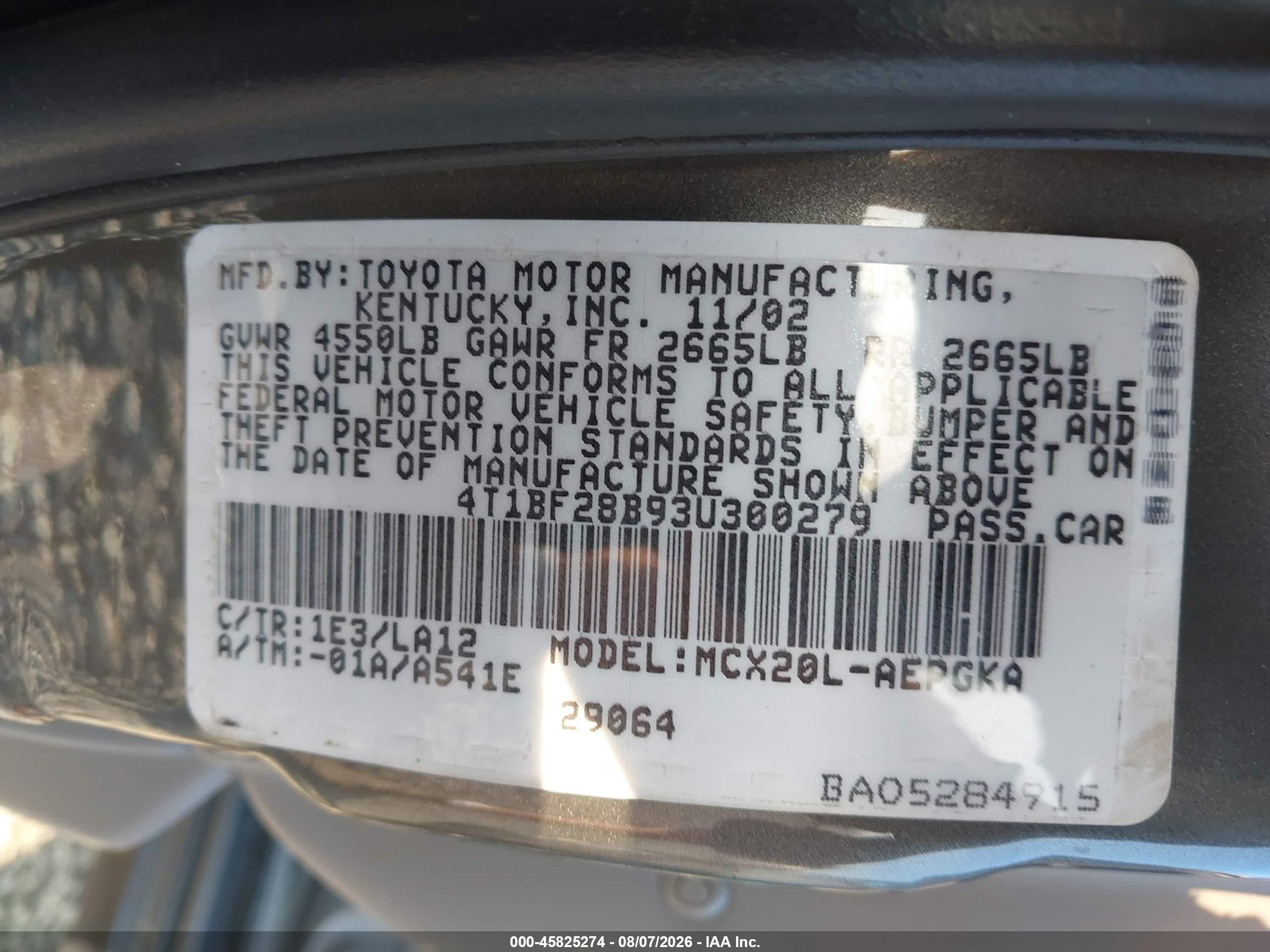 2003 Toyota Avalon Xls Gray vin: 4T1BF28B93U300279
