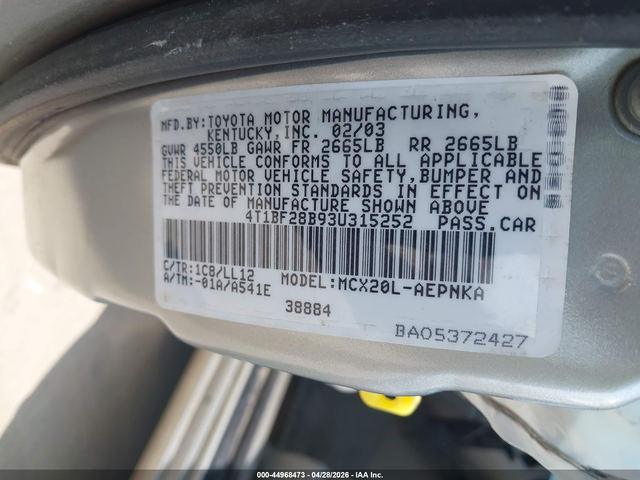 2003 Toyota Avalon Xl Silver vin: 4T1BF28B93U315252