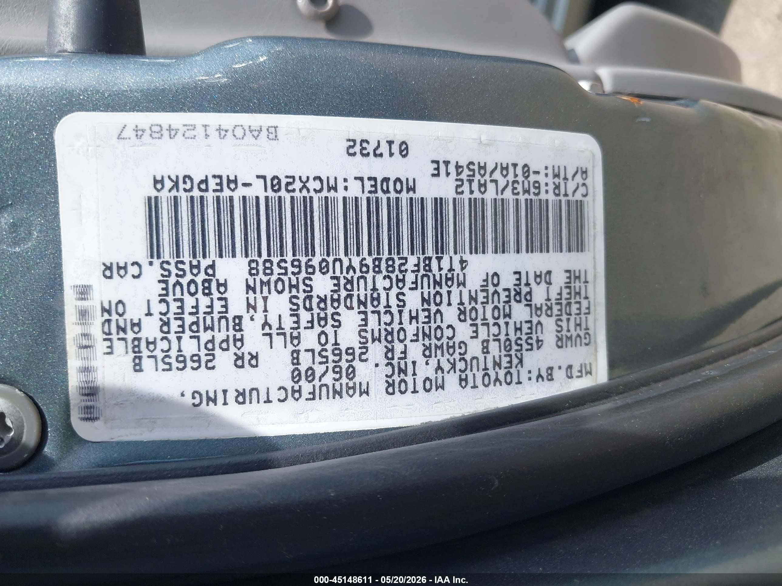 2000 Toyota Avalon Xls Light Blue vin: 4T1BF28B9YU096588